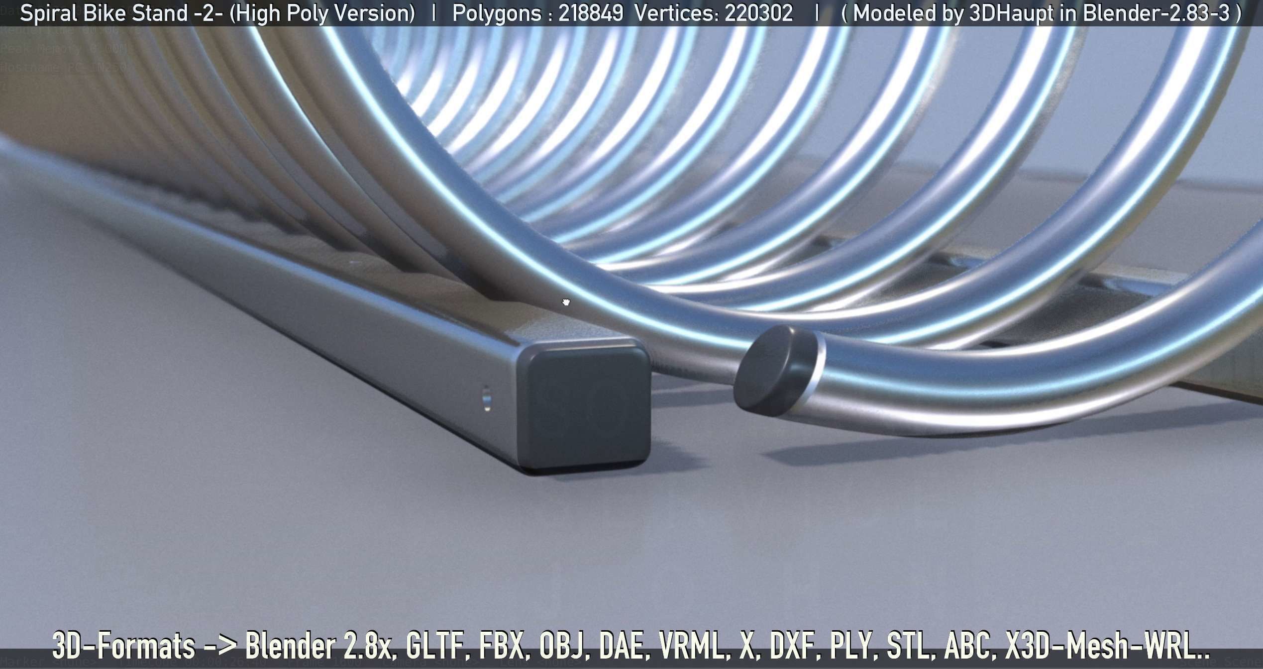 Spiral Bike Stand -2- High-Poly Version 3D model_23
