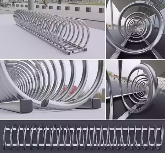 Spiral Bike Stand -2- High-Poly Version 3D model