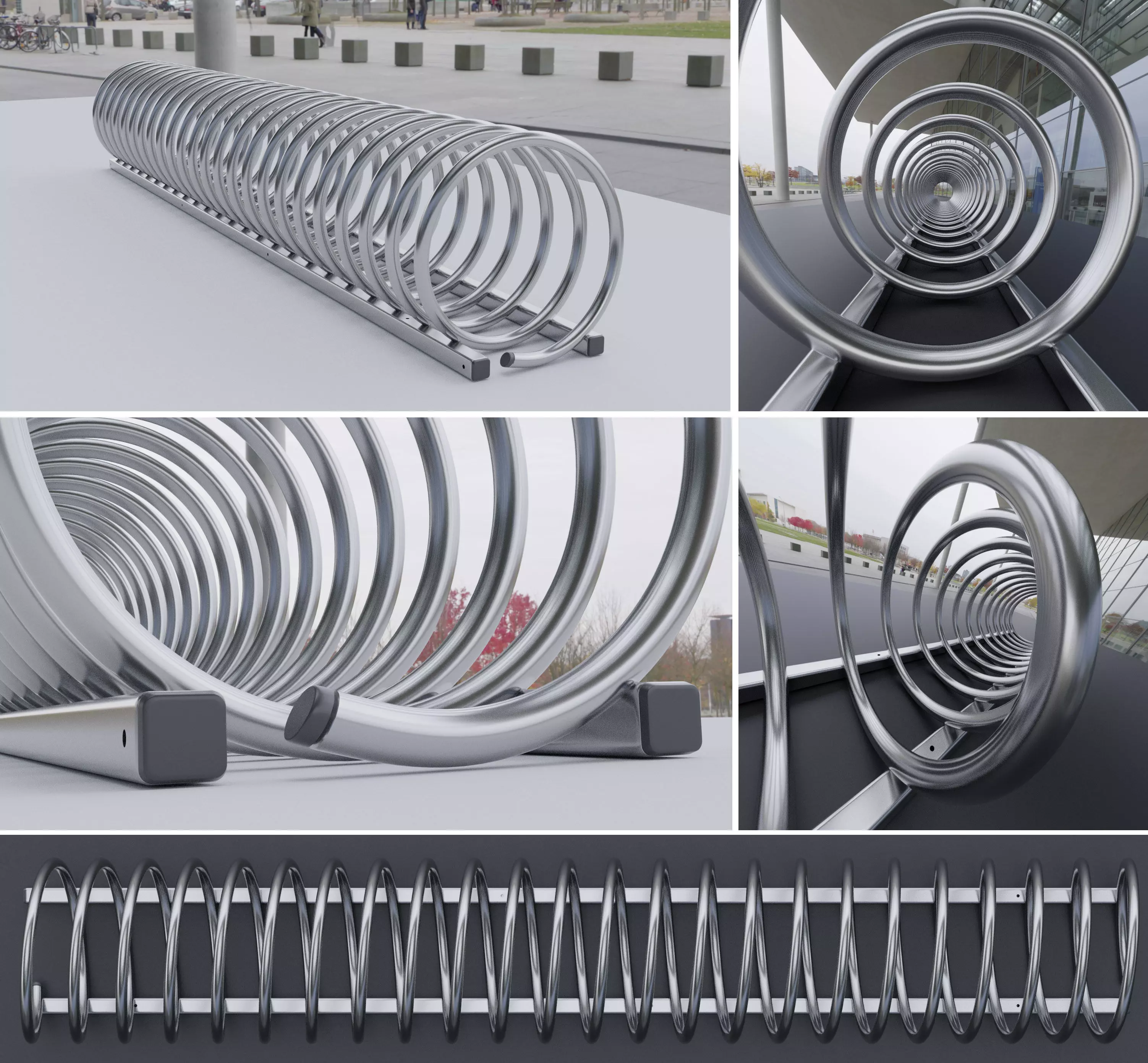 Spiral Bike Stand -2- High-Poly Version 3D model_0