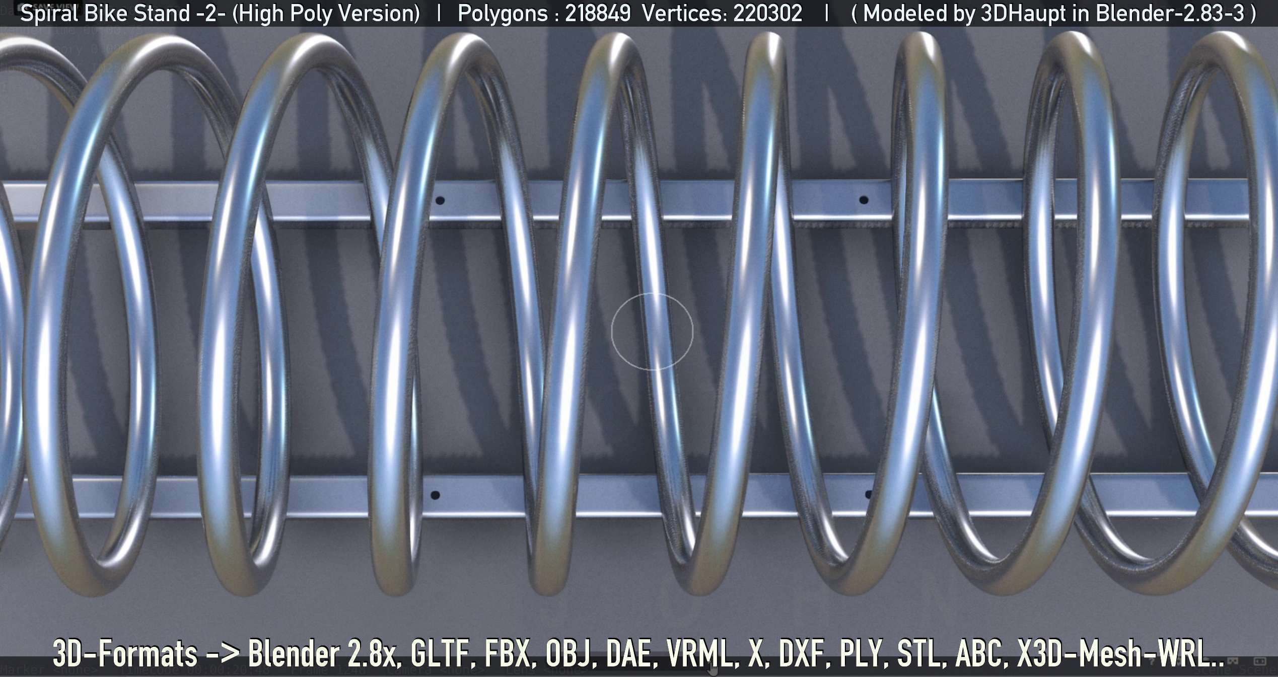 Spiral Bike Stand -2- High-Poly Version 3D model_17