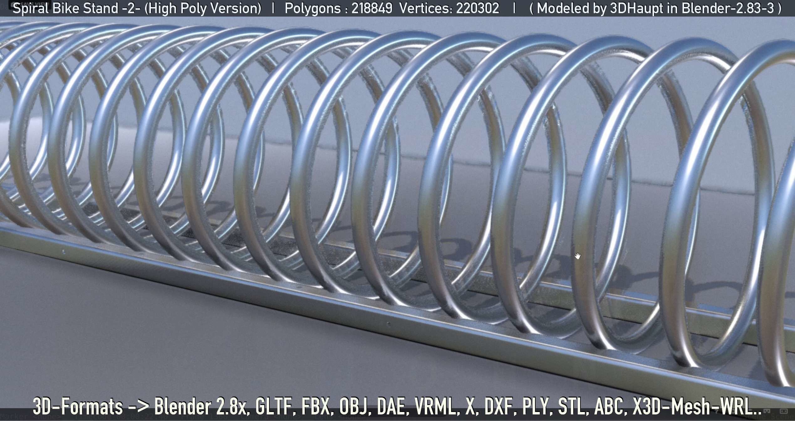Spiral Bike Stand -2- High-Poly Version 3D model_19