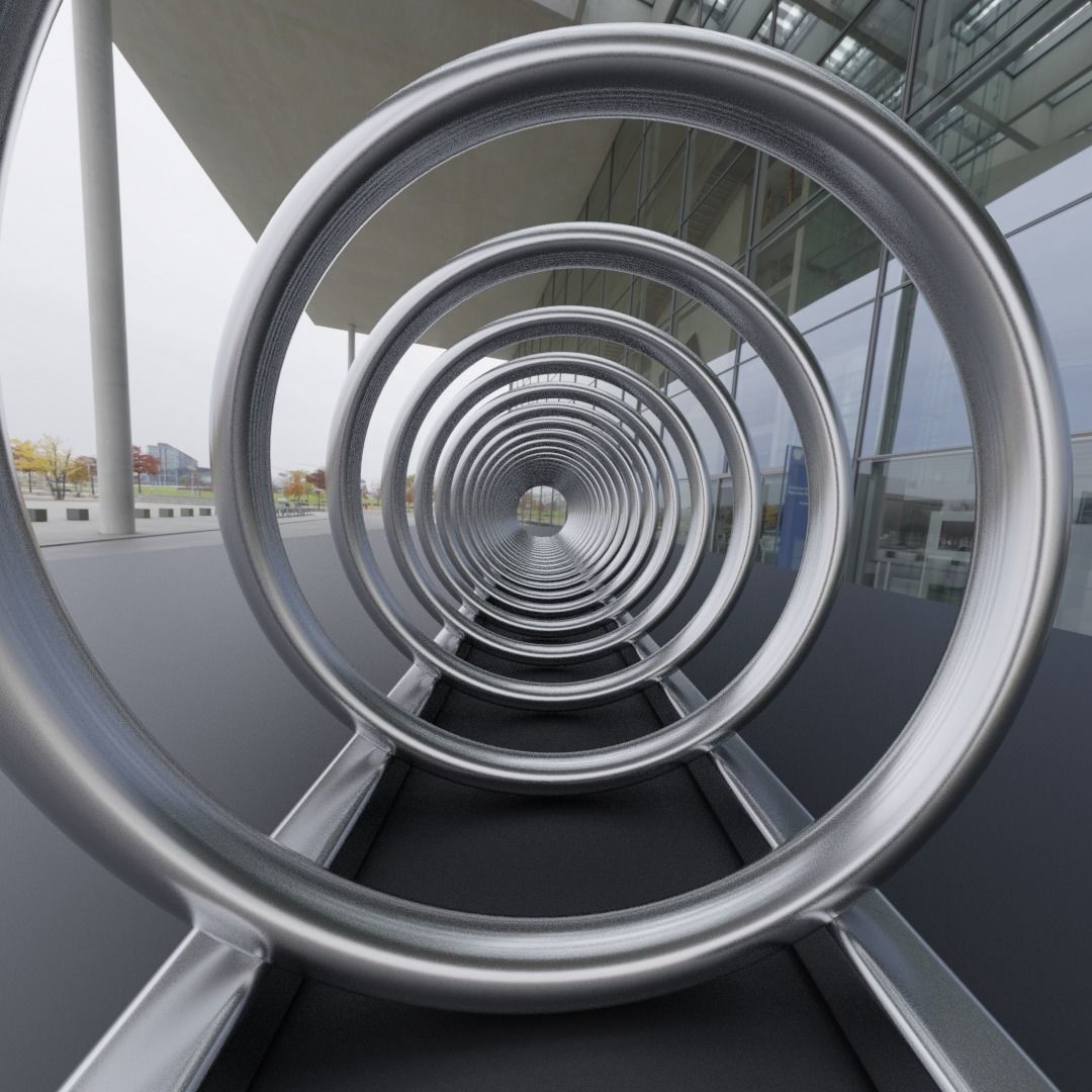 Spiral Bike Stand -2- High-Poly Version 3D model_4