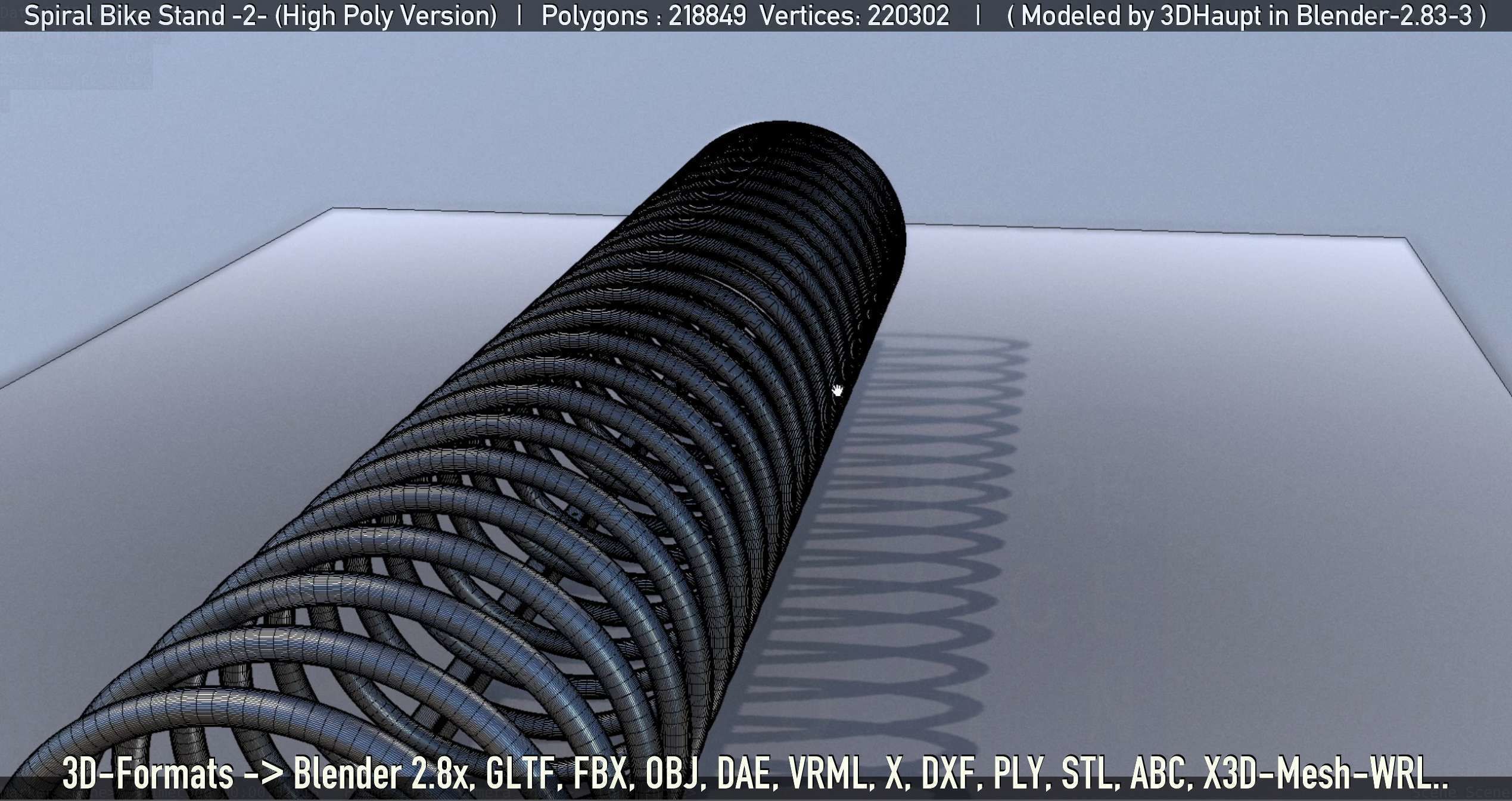 Spiral Bike Stand -2- High-Poly Version 3D model_29
