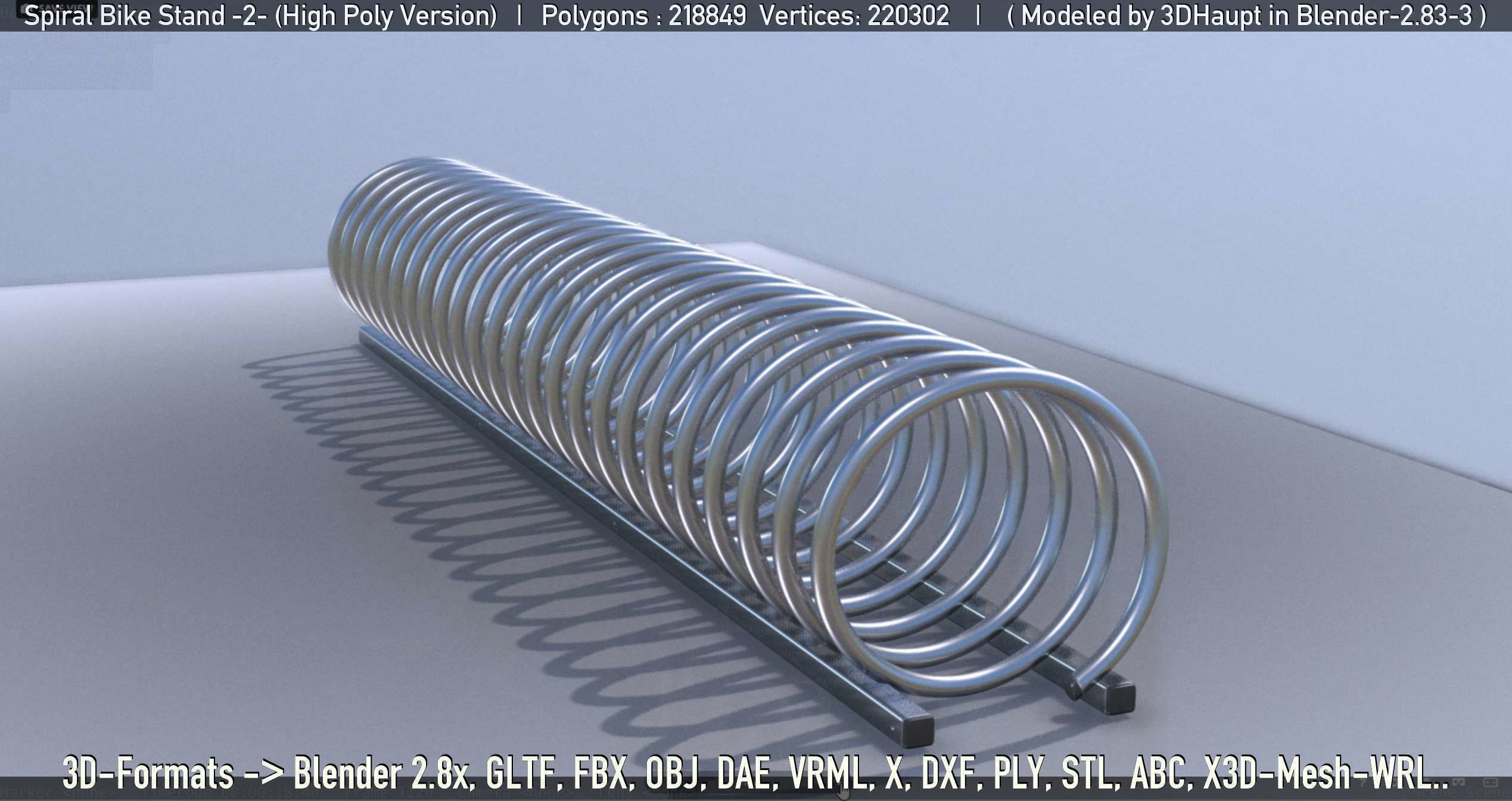 Spiral Bike Stand -2- High-Poly Version 3D model_49