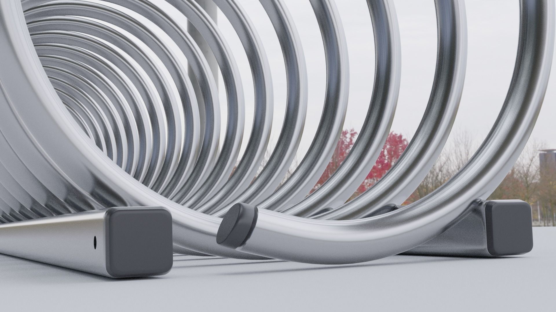 Spiral Bike Stand -2- High-Poly Version 3D model_3