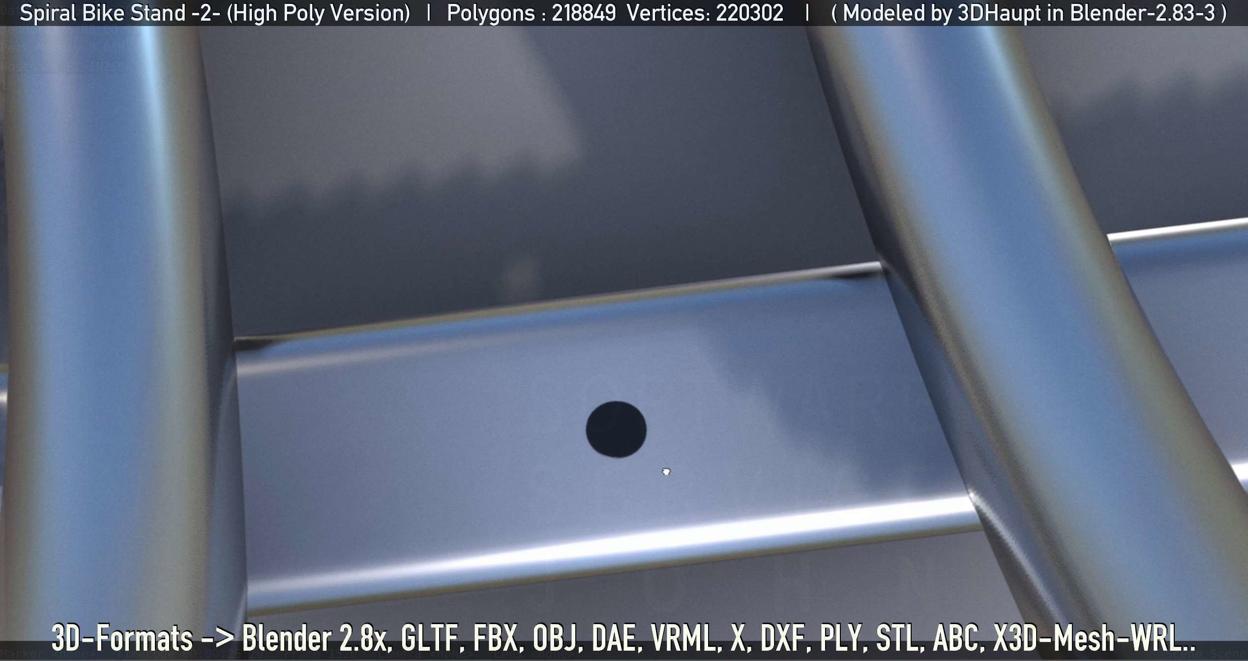 Spiral Bike Stand -2- High-Poly Version 3D model_54