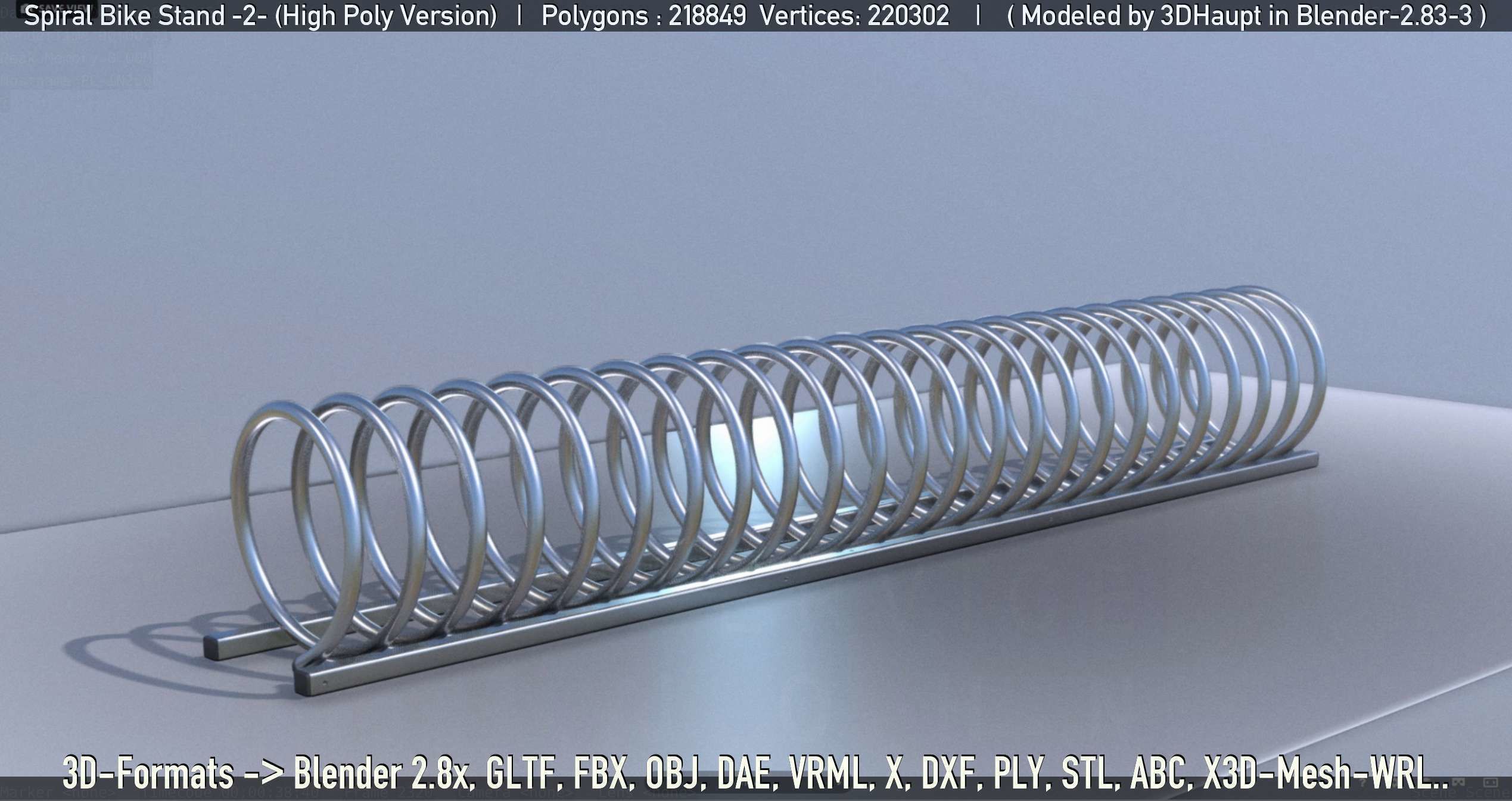Spiral Bike Stand -2- High-Poly Version 3D model_35
