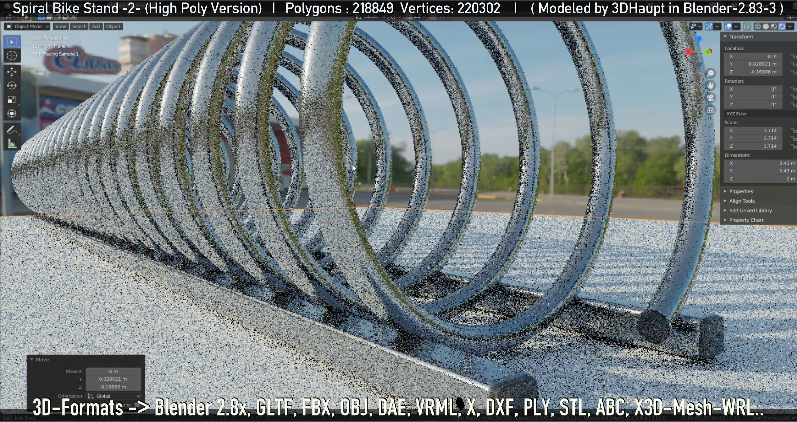 Spiral Bike Stand -2- High-Poly Version 3D model_44