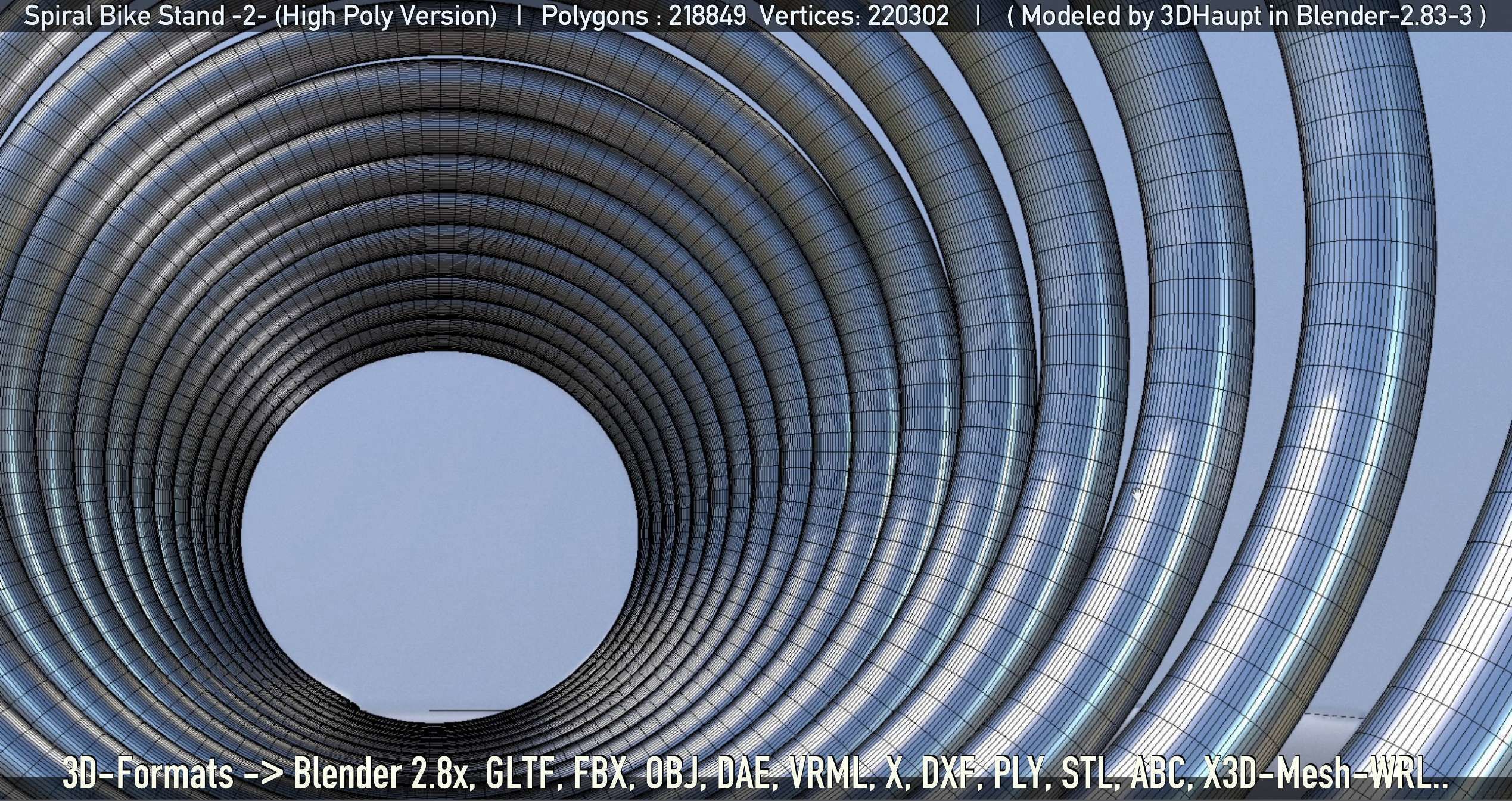 Spiral Bike Stand -2- High-Poly Version 3D model_57