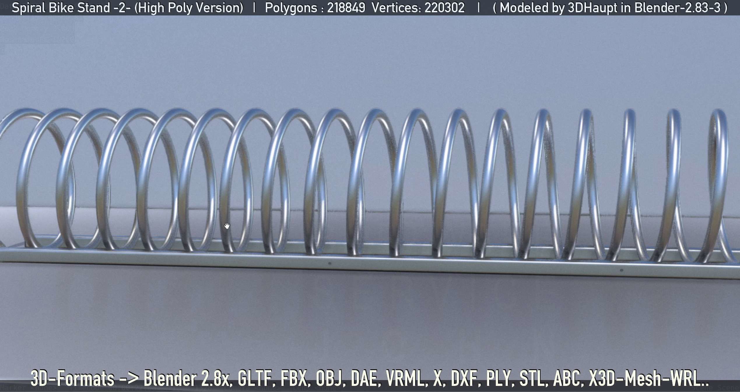 Spiral Bike Stand -2- High-Poly Version 3D model_18