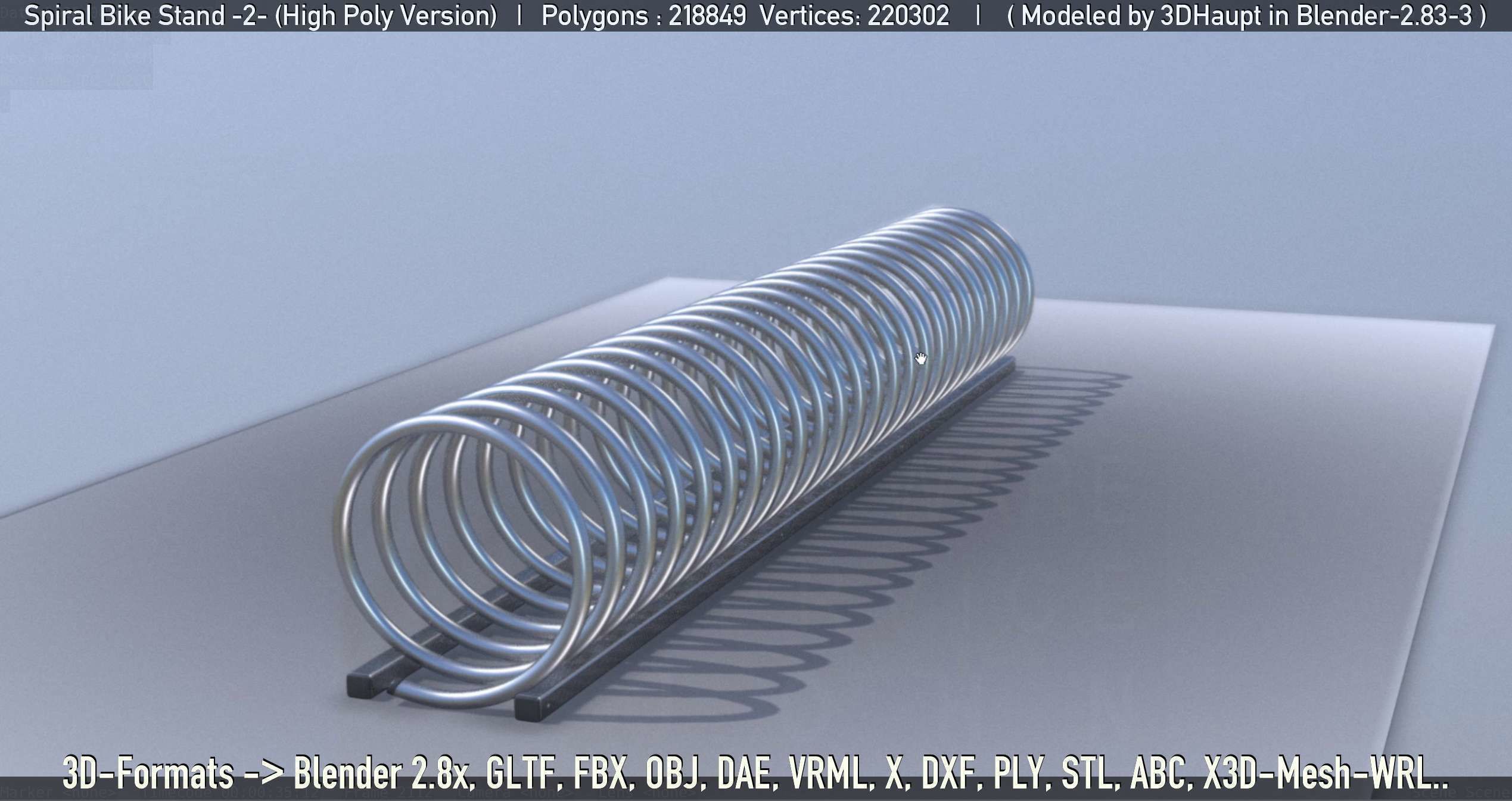 Spiral Bike Stand -2- High-Poly Version 3D model_31