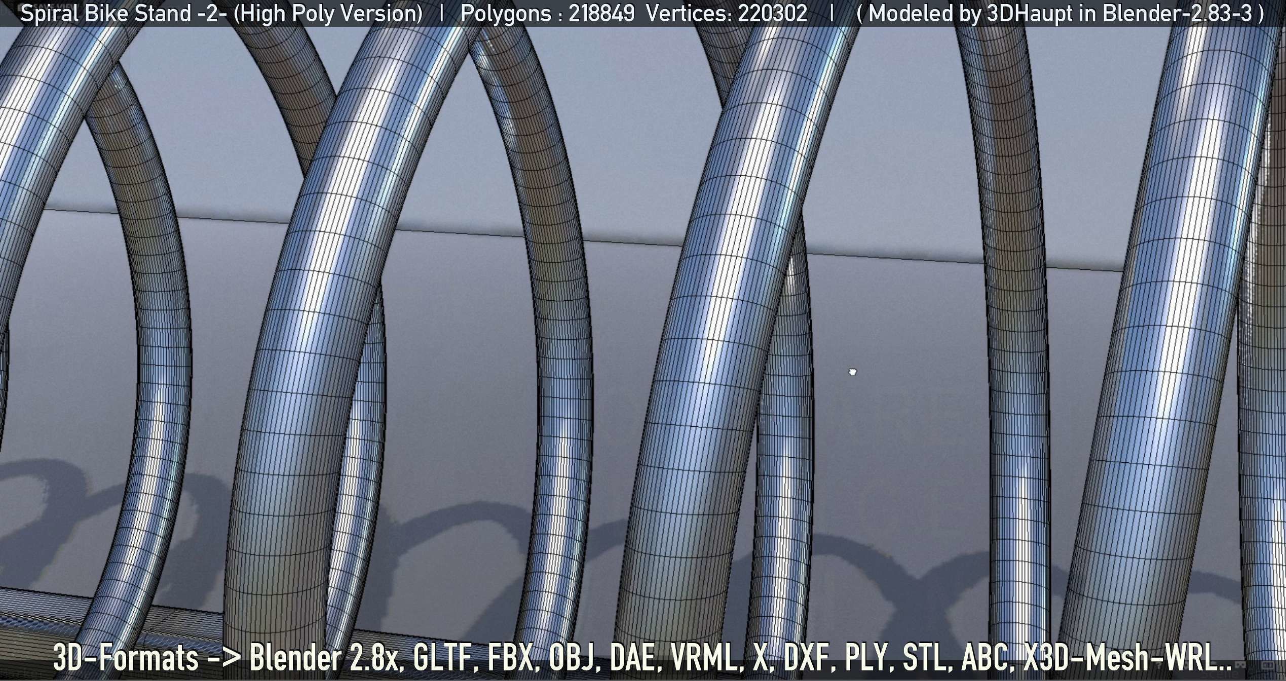 Spiral Bike Stand -2- High-Poly Version 3D model_55