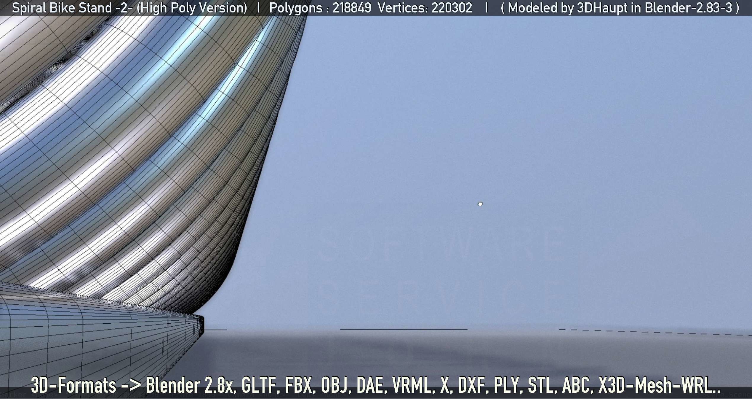 Spiral Bike Stand -2- High-Poly Version 3D model_56