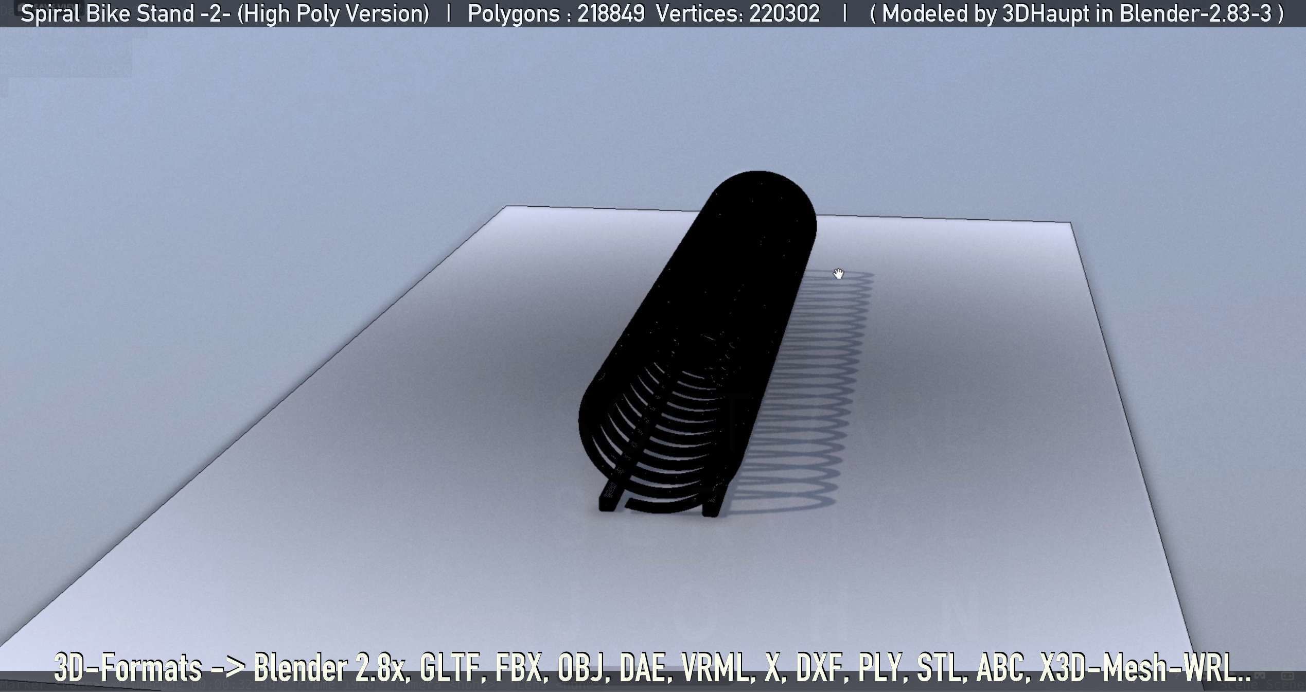 Spiral Bike Stand -2- High-Poly Version 3D model_43