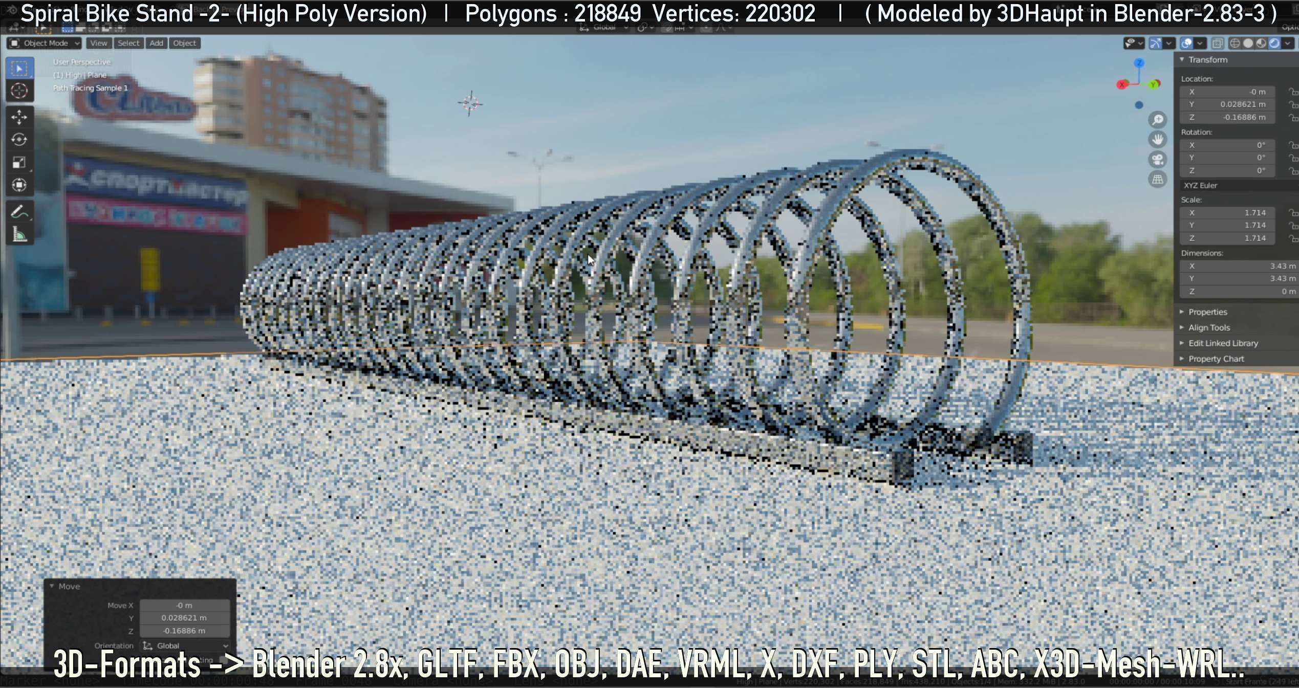 Spiral Bike Stand -2- High-Poly Version 3D model_42