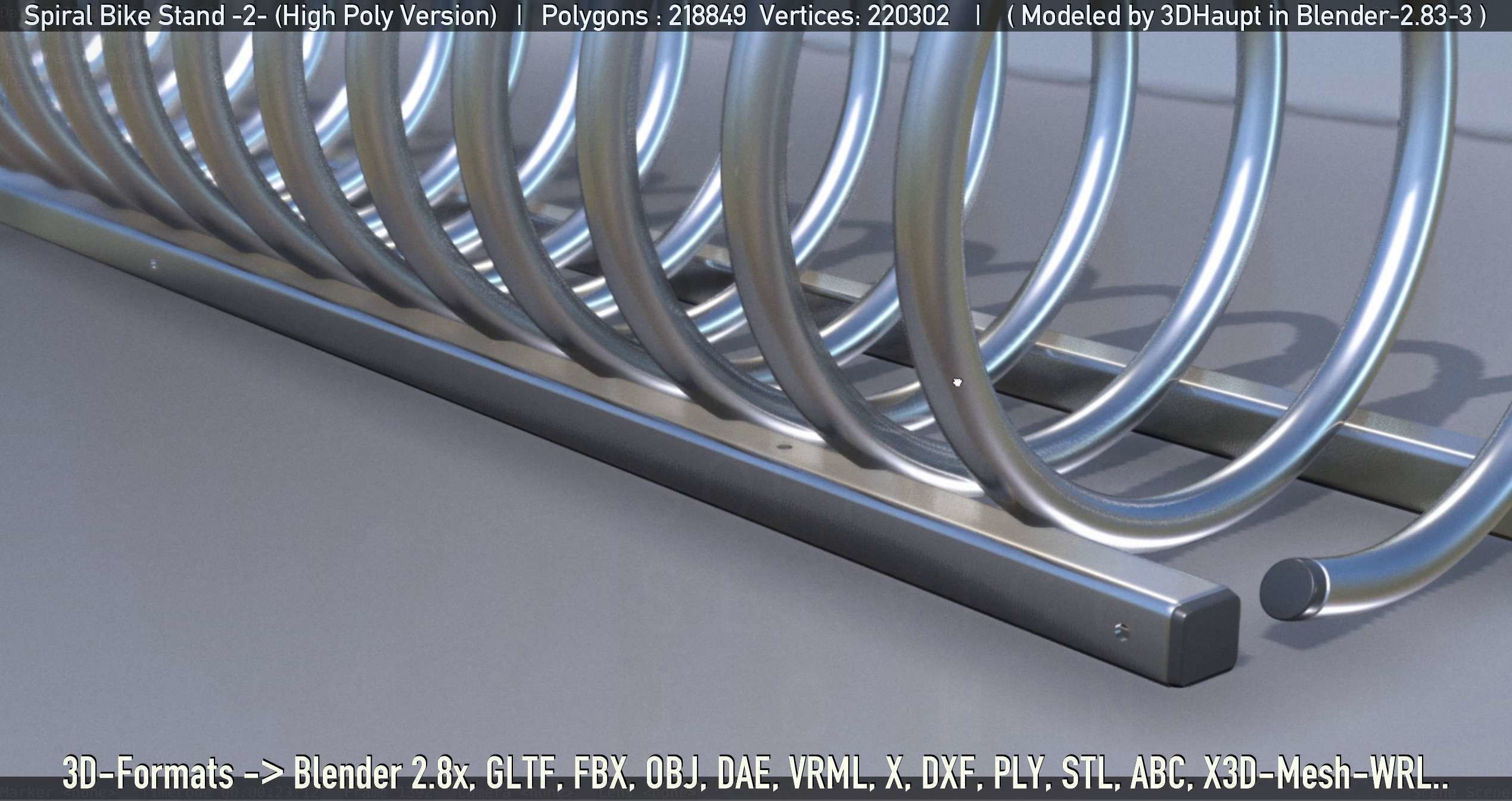 Spiral Bike Stand -2- High-Poly Version 3D model_20