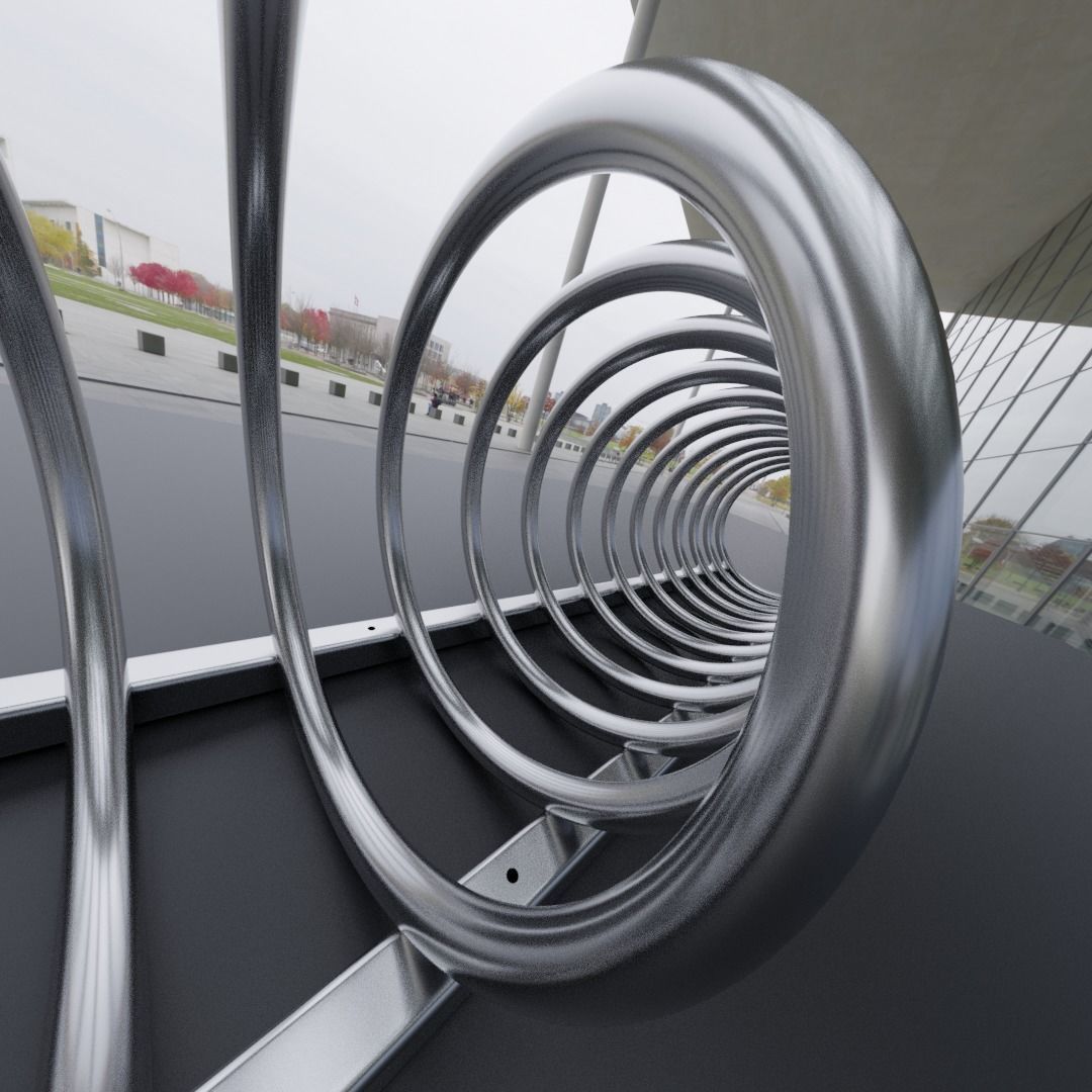 Spiral Bike Stand -2- High-Poly Version 3D model_5