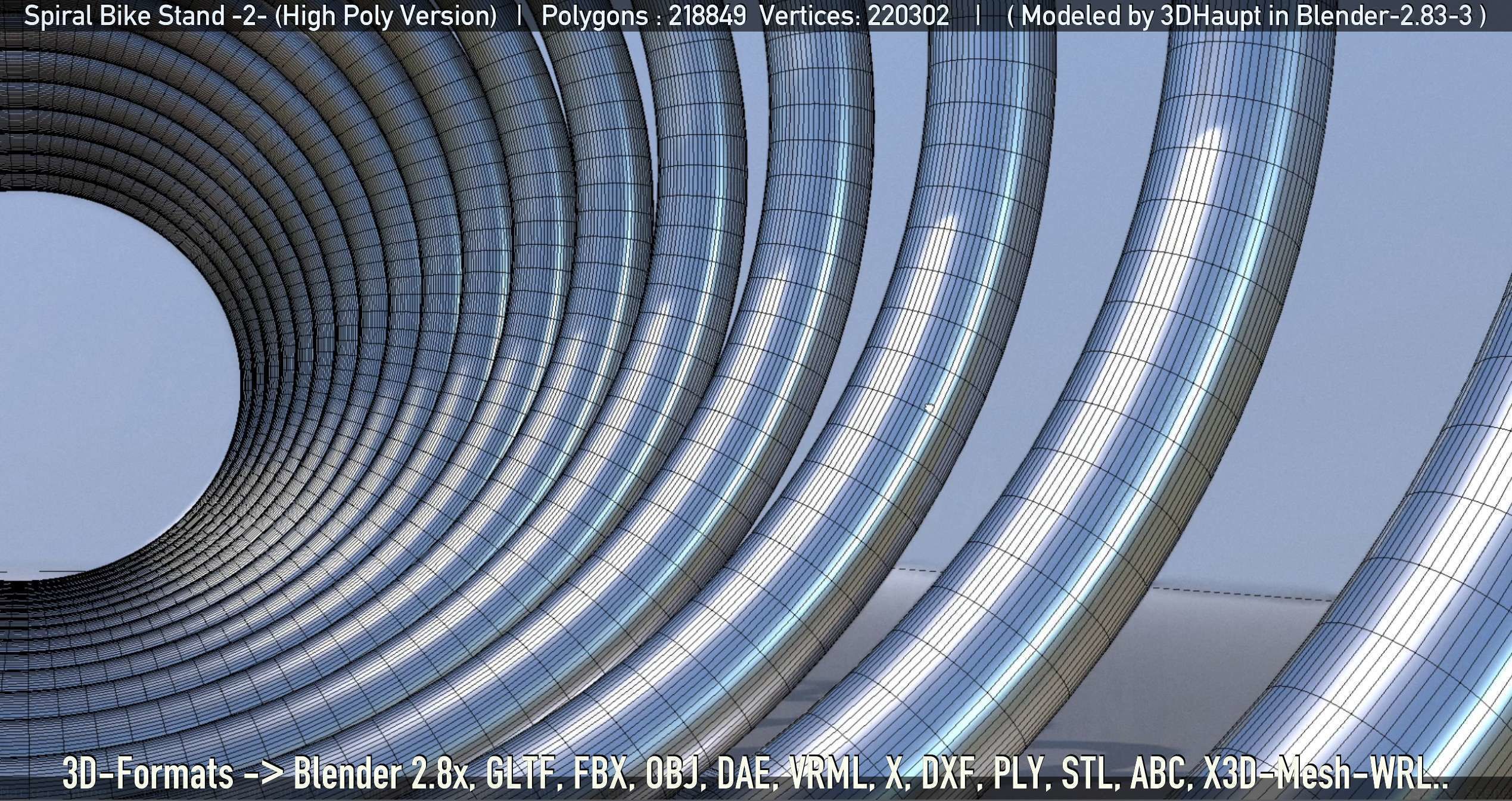 Spiral Bike Stand -2- High-Poly Version 3D model_25