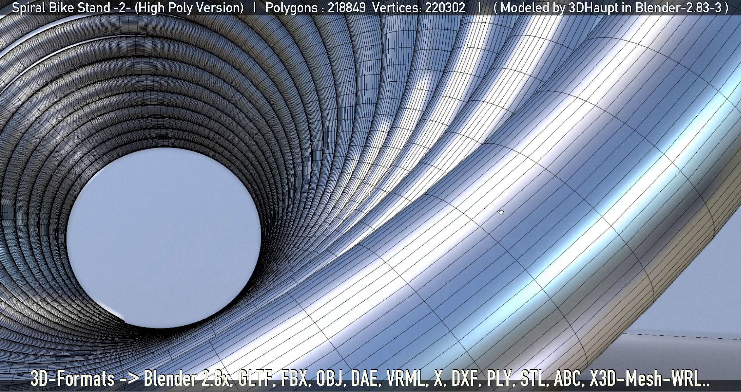 Spiral Bike Stand -2- High-Poly Version 3D model_26