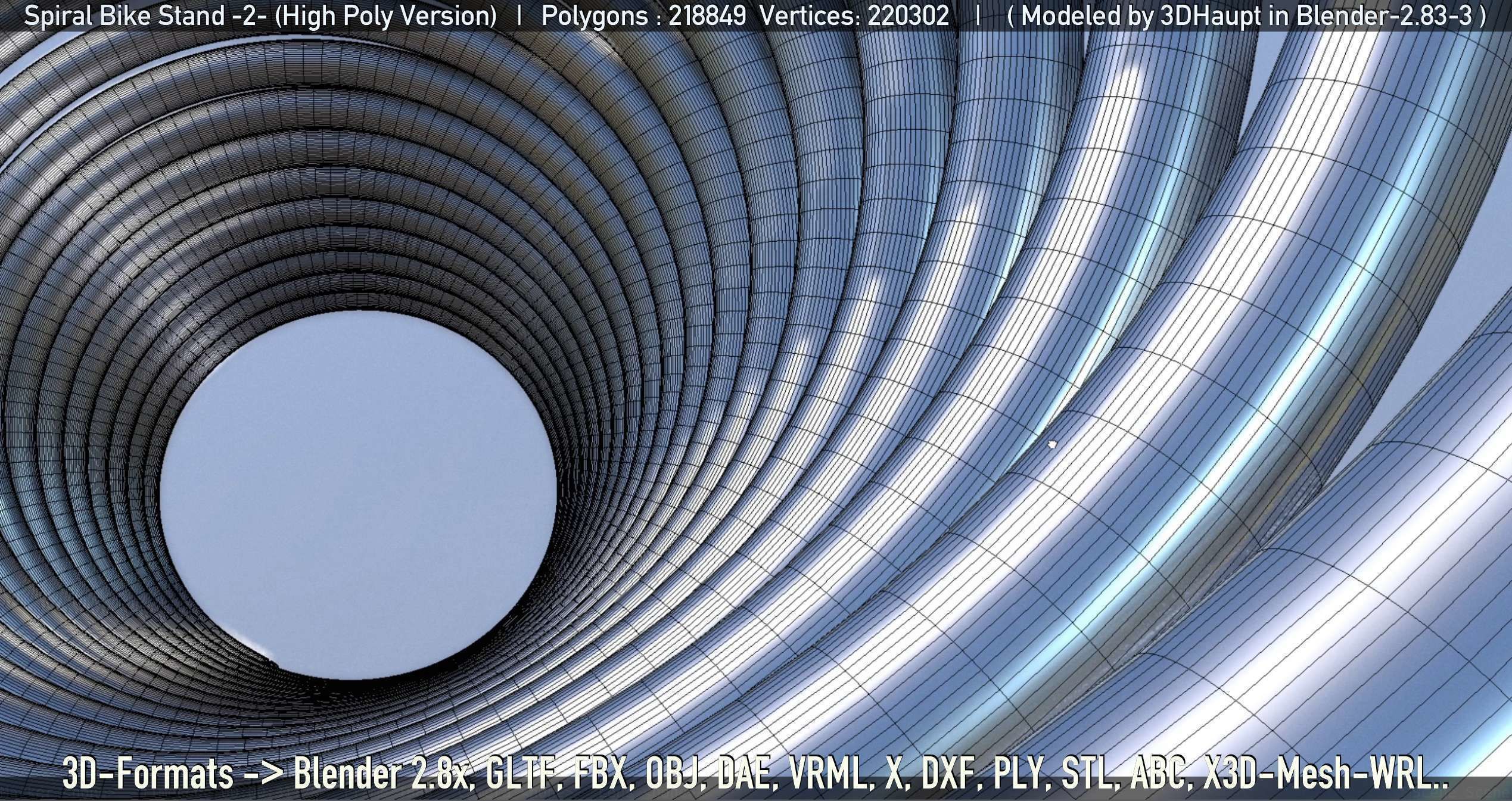 Spiral Bike Stand -2- High-Poly Version 3D model_27