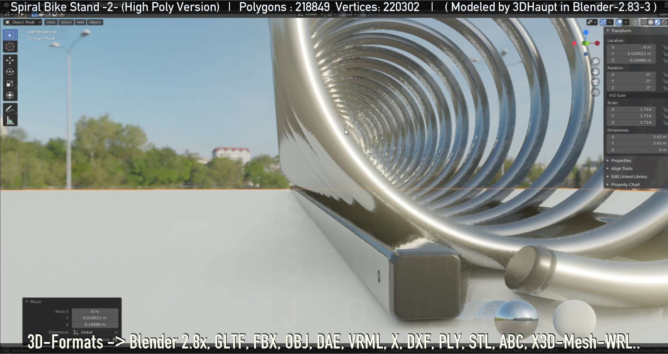 Spiral Bike Stand -2- High-Poly Version 3D model_39