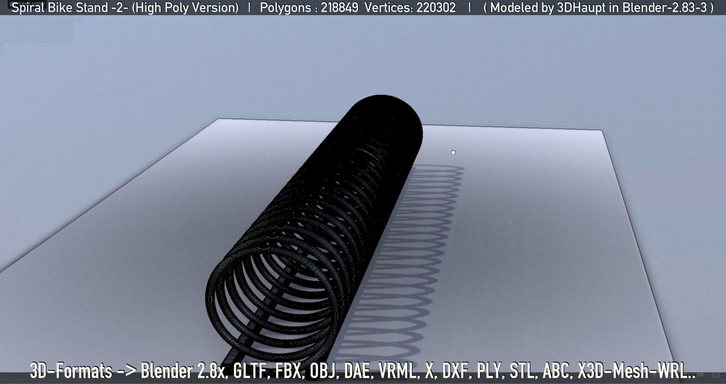 Spiral Bike Stand -2- High-Poly Version 3D model_32