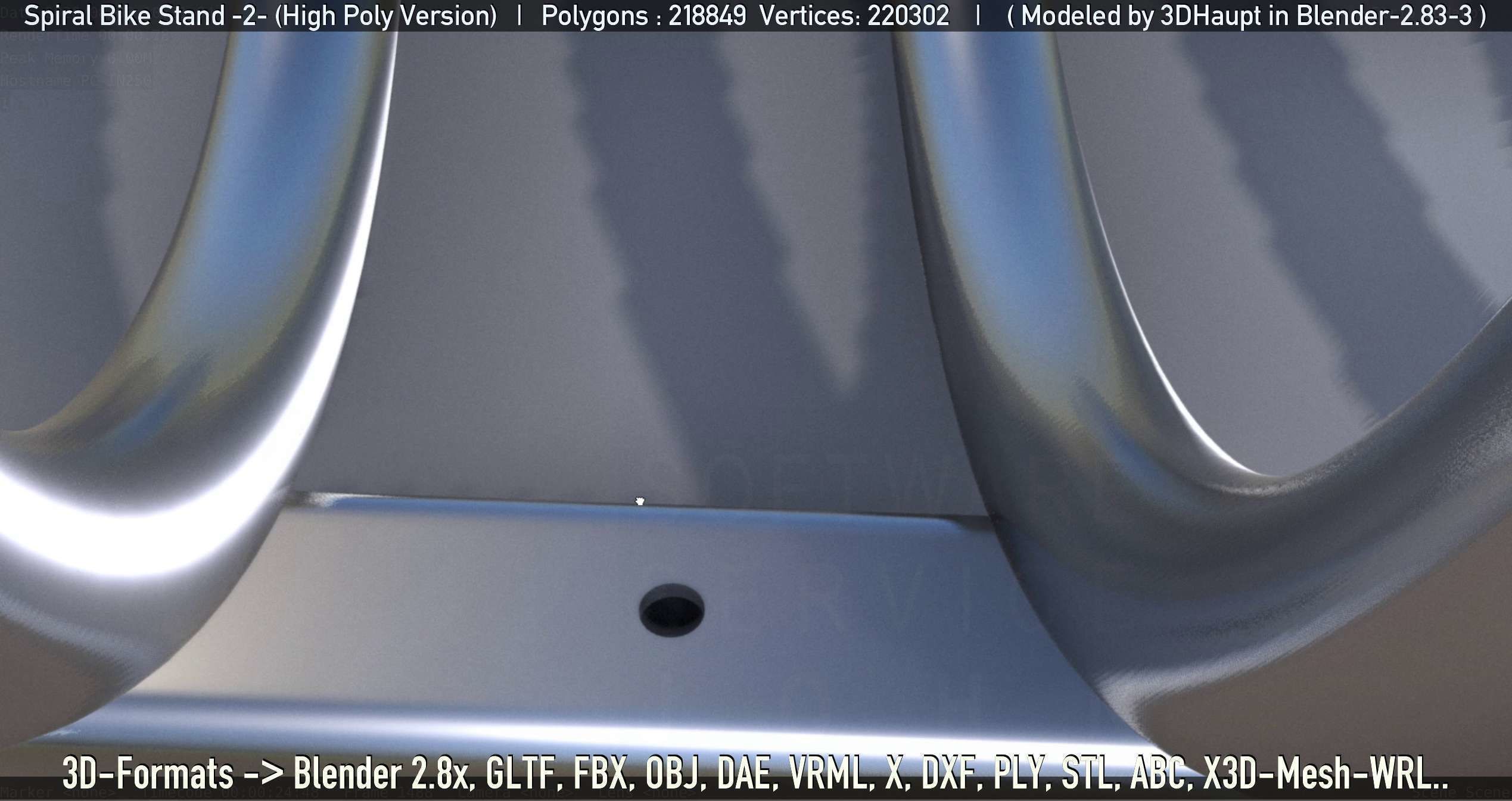 Spiral Bike Stand -2- High-Poly Version 3D model_21