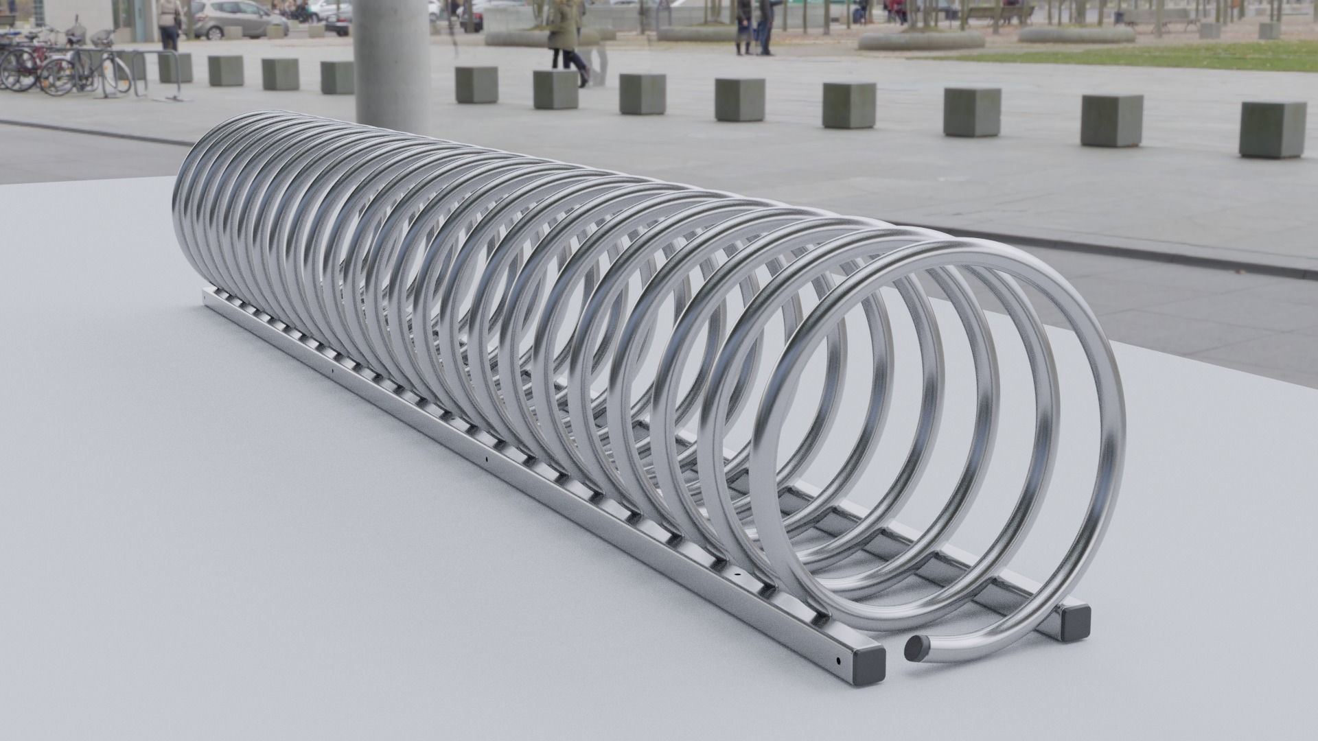 Spiral Bike Stand -2- High-Poly Version 3D model_2