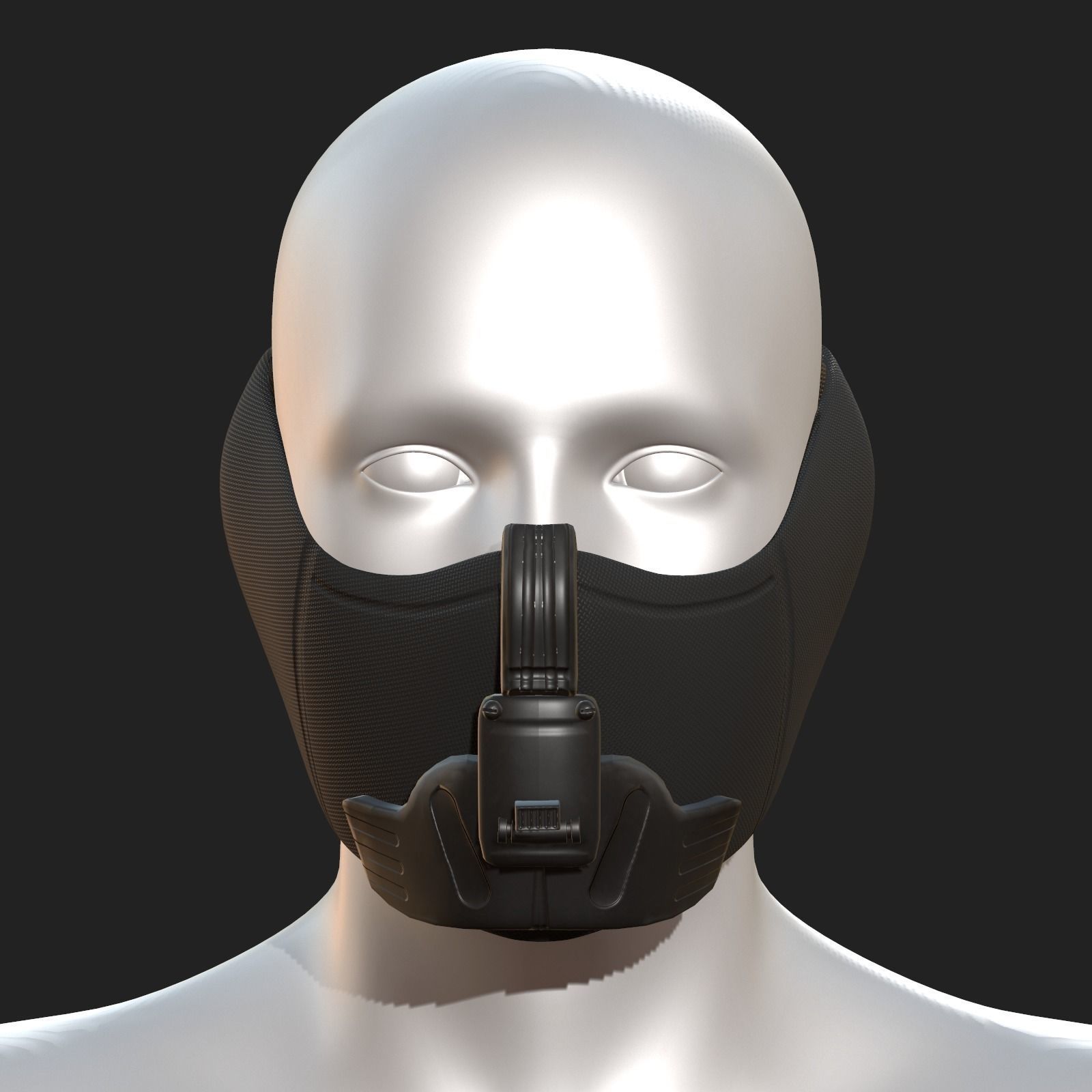 Gas mask respirator scifi futuristic 3d model military Low-poly 3D model_8