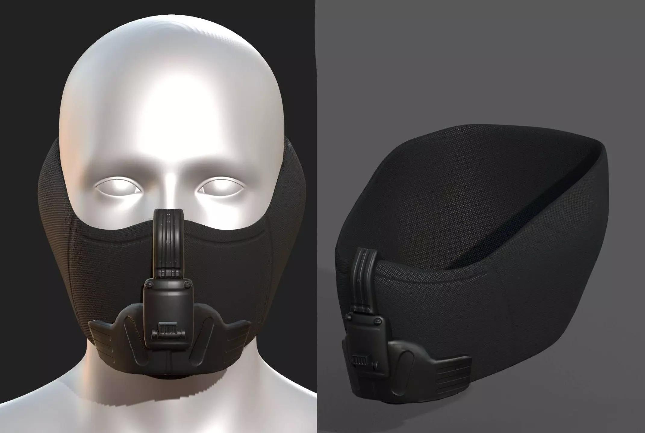 Gas mask respirator scifi futuristic 3d model military Low-poly 3D model_0