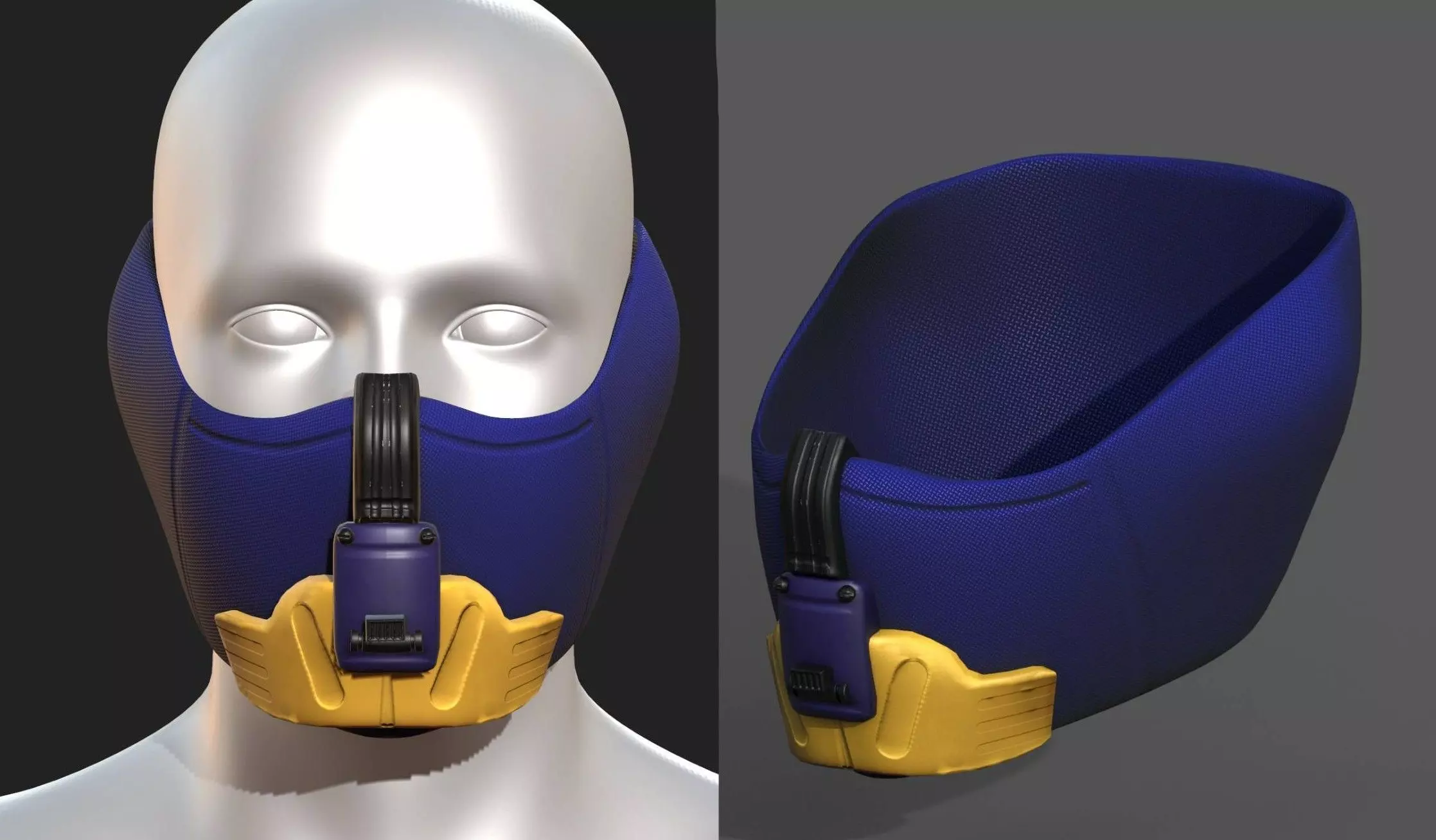 Gas mask respirator scifi futuristic 3d model Low-poly 3D model_0