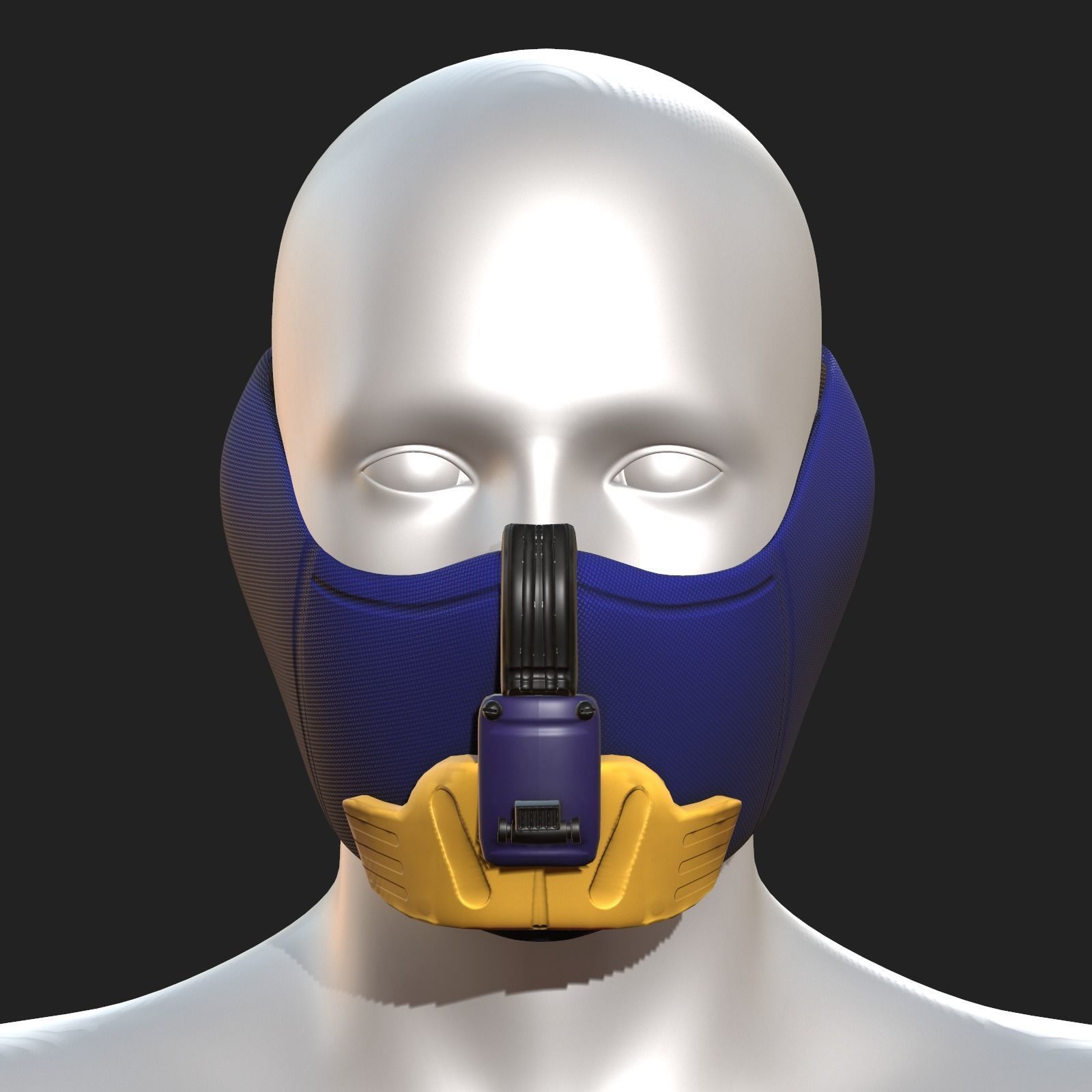 Gas mask respirator scifi futuristic 3d model Low-poly 3D model_1