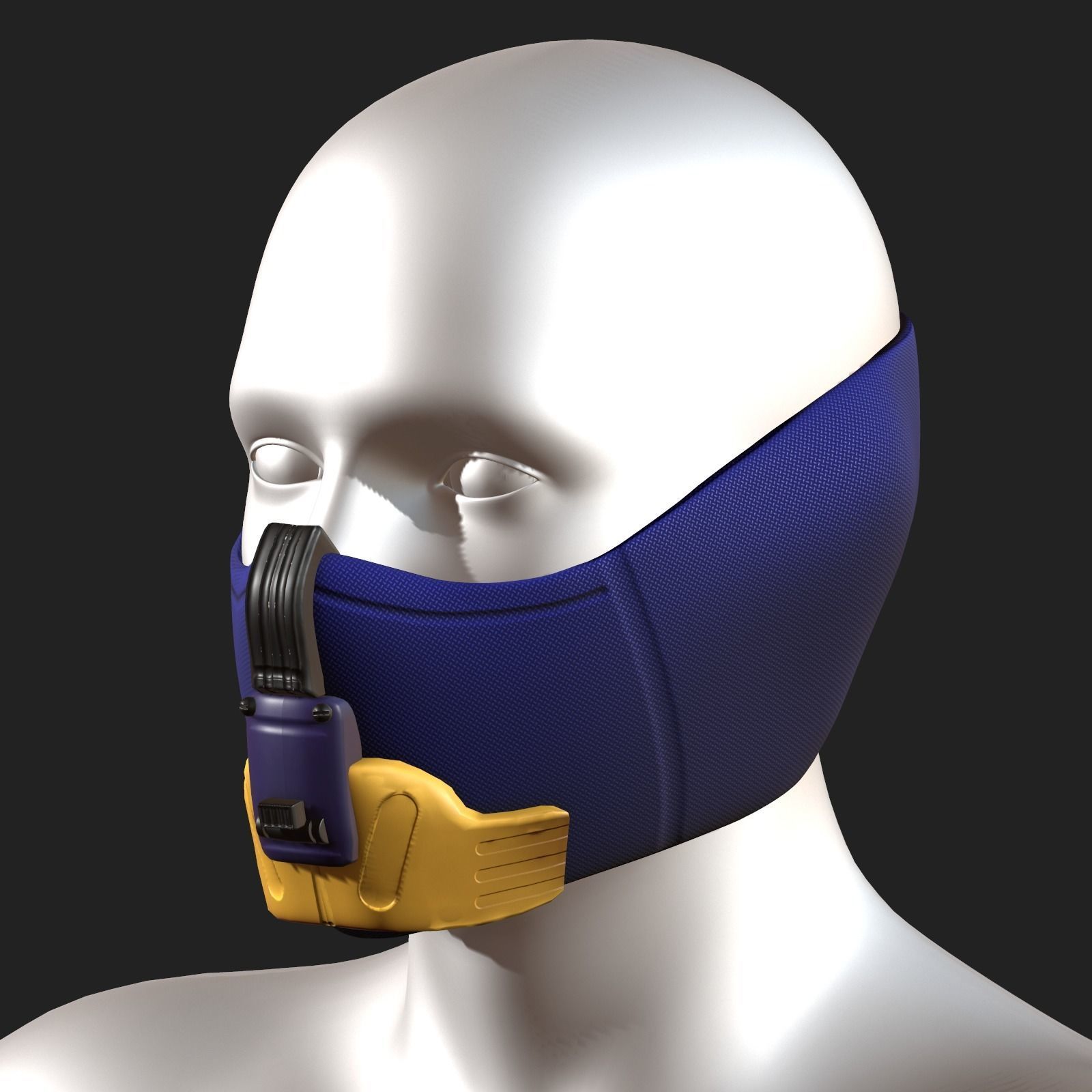 Gas mask respirator scifi futuristic 3d model Low-poly 3D model_2