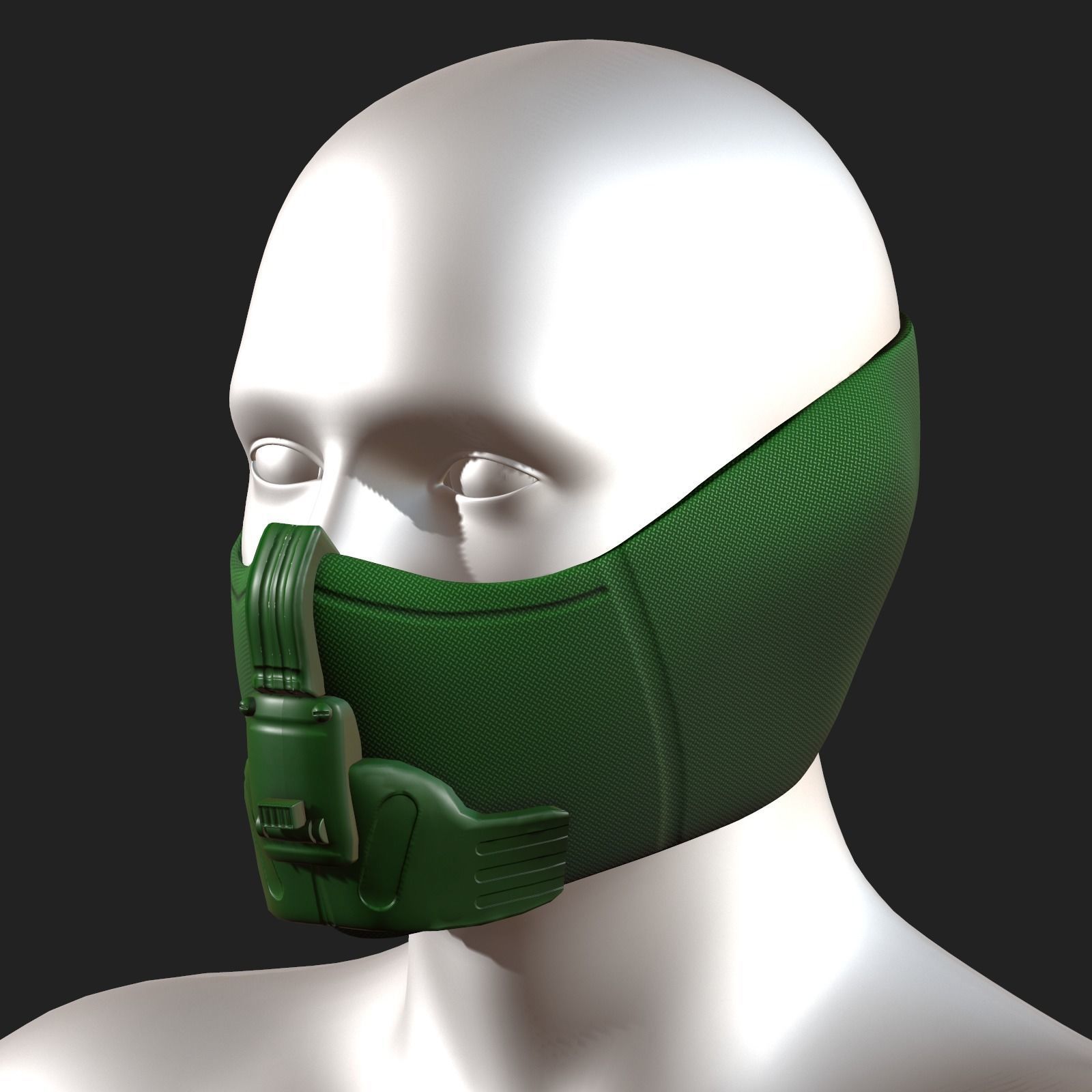 Gas mask respirator scifi futuristic 3d  Low-poly 3D model_9