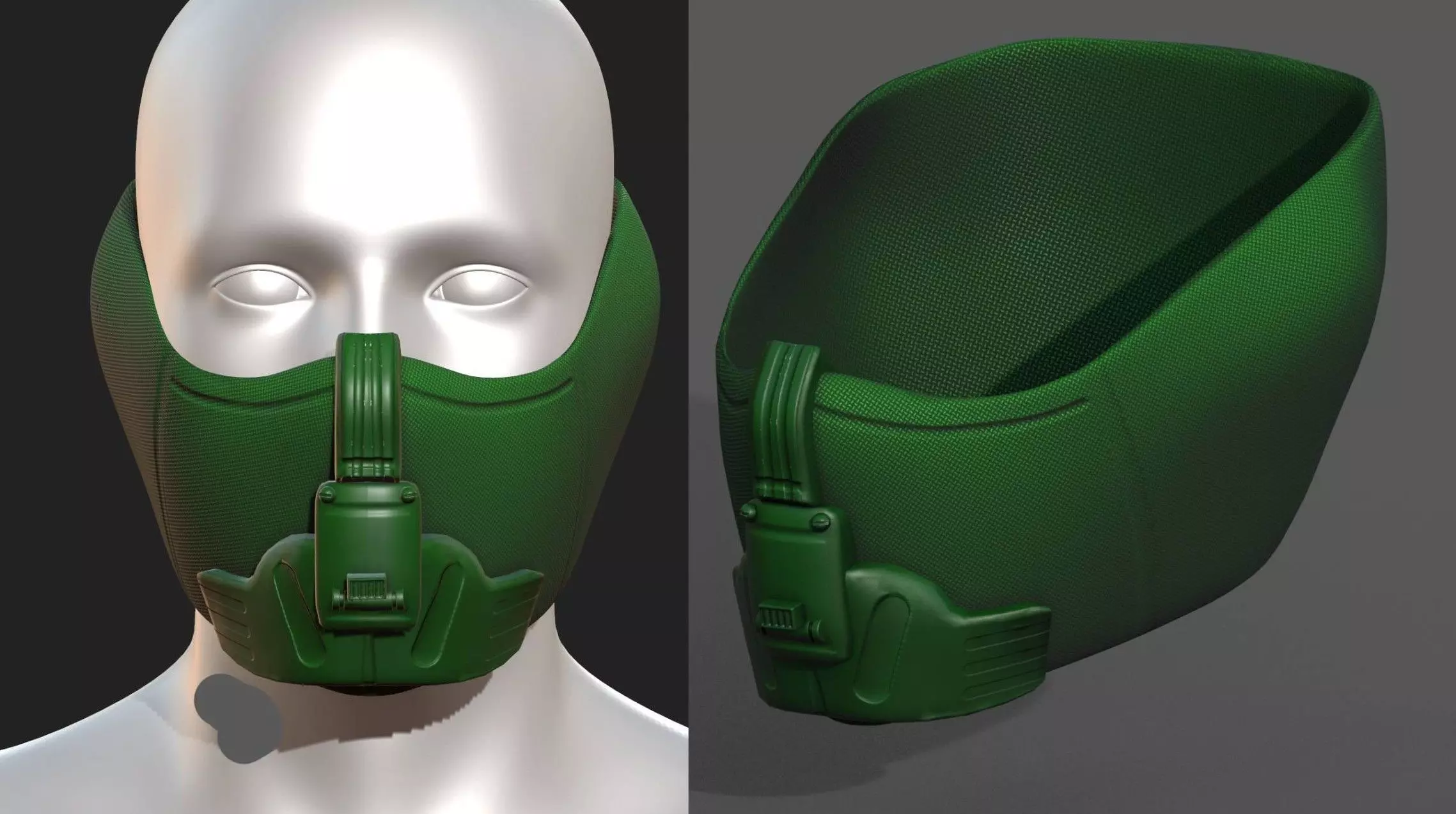 Gas mask respirator scifi futuristic 3d  Low-poly 3D model_0