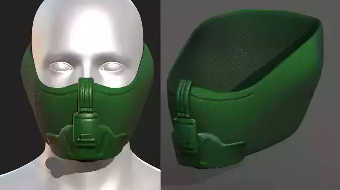 Gas mask respirator scifi futuristic 3d 