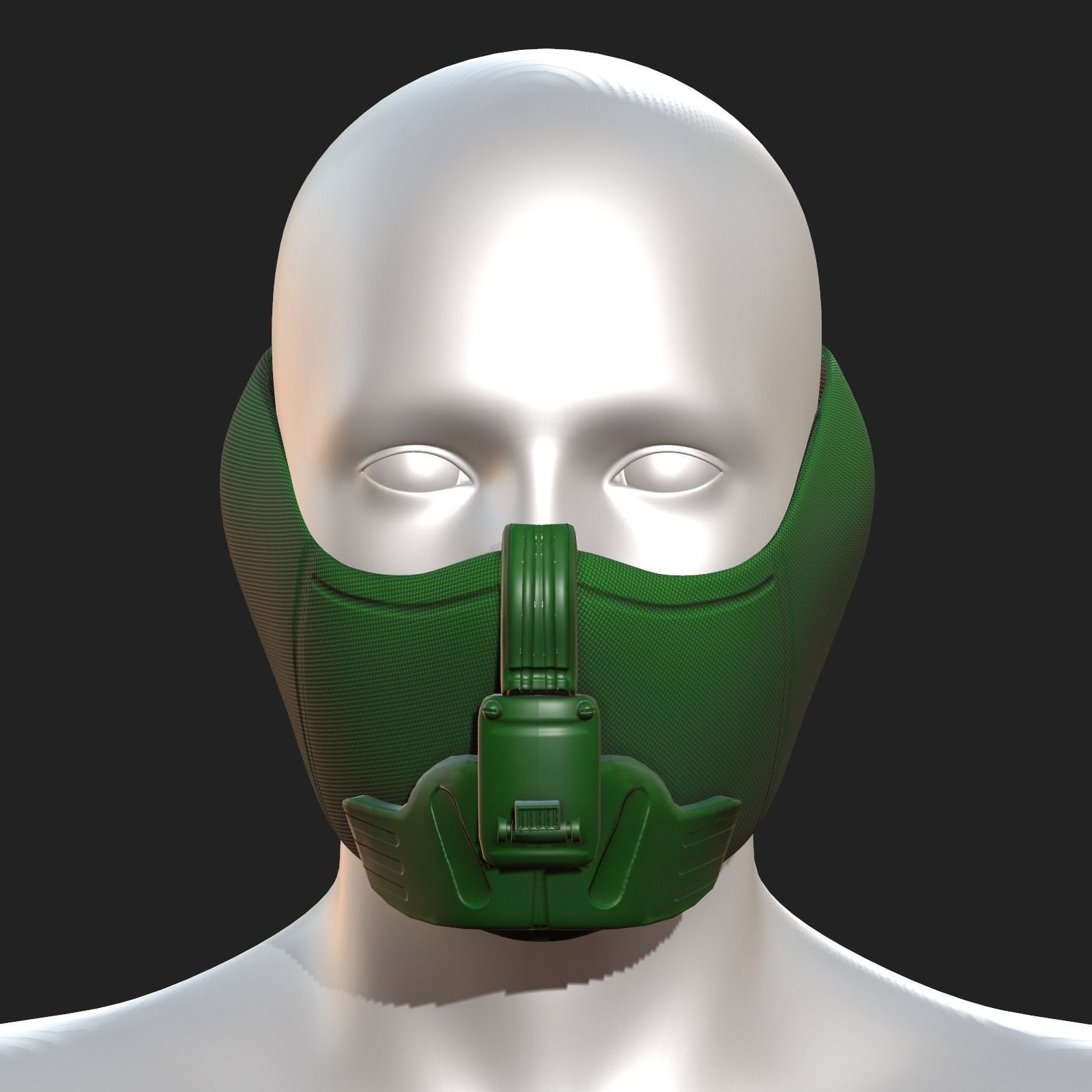 Gas mask respirator scifi futuristic 3d  Low-poly 3D model_8