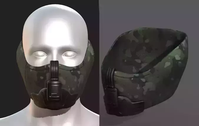 Gas mask respirator scifi futuristic 3d 