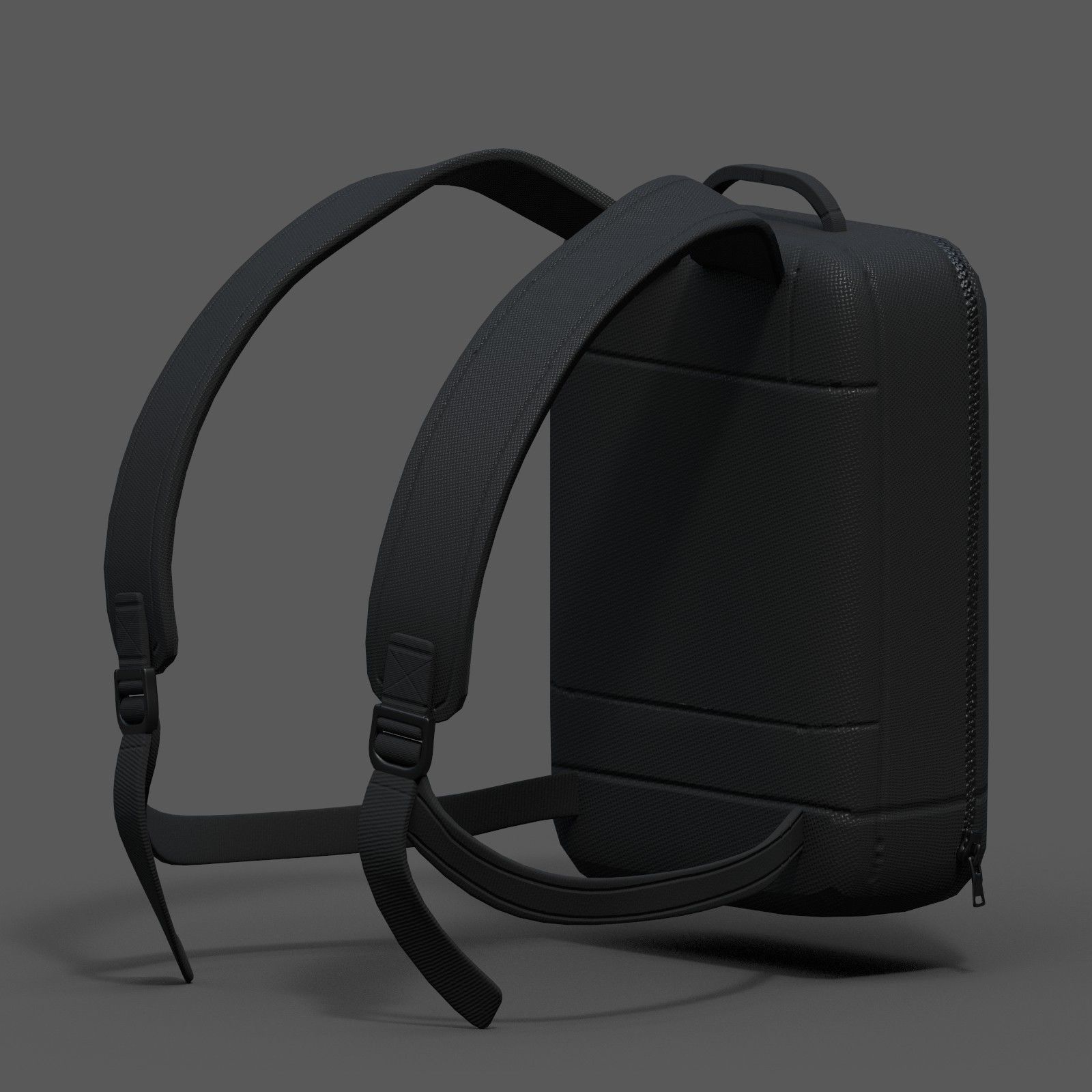 Backpack Camping Generic Black material Low-poly 3D model_5