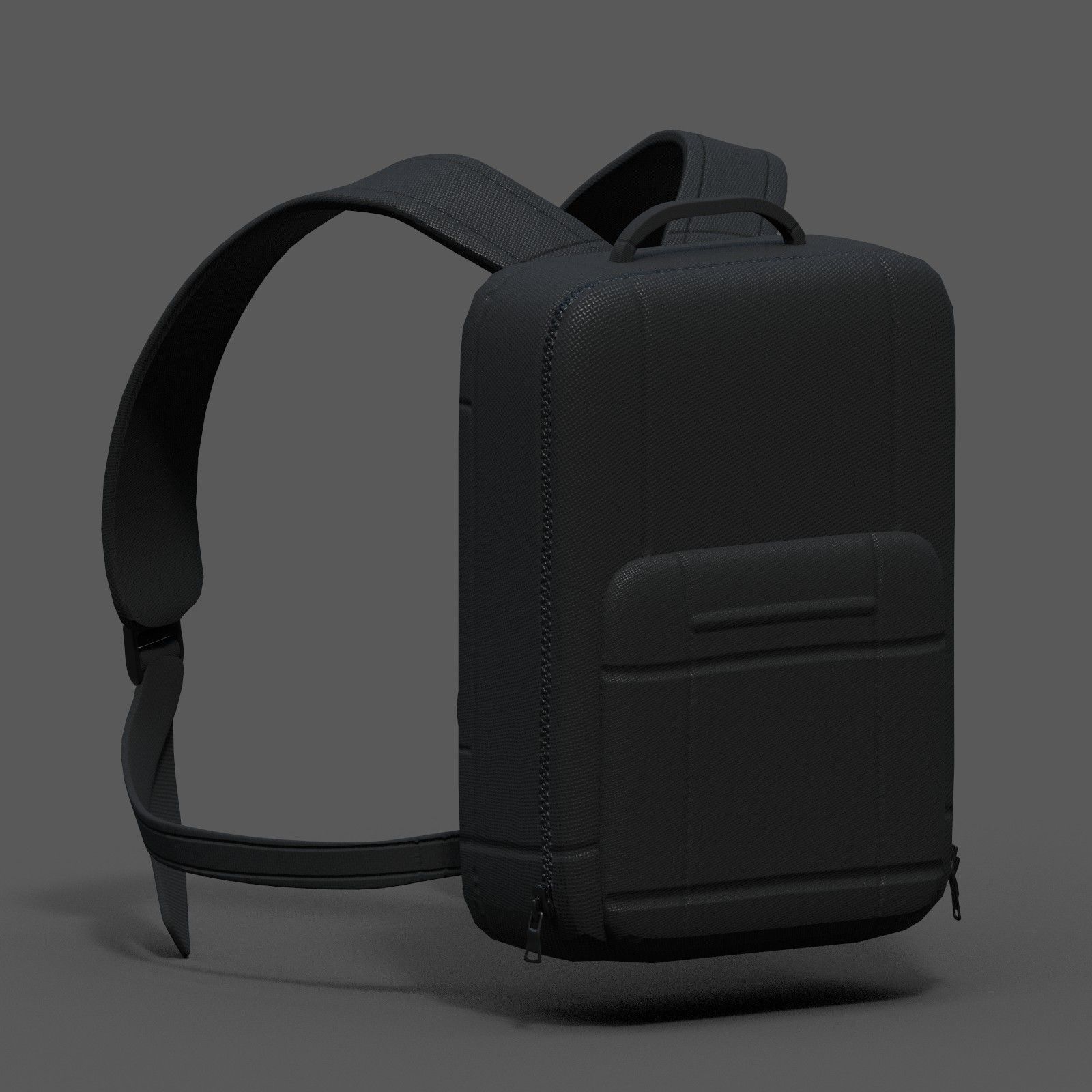 Backpack Camping Generic Black material Low-poly 3D model_3