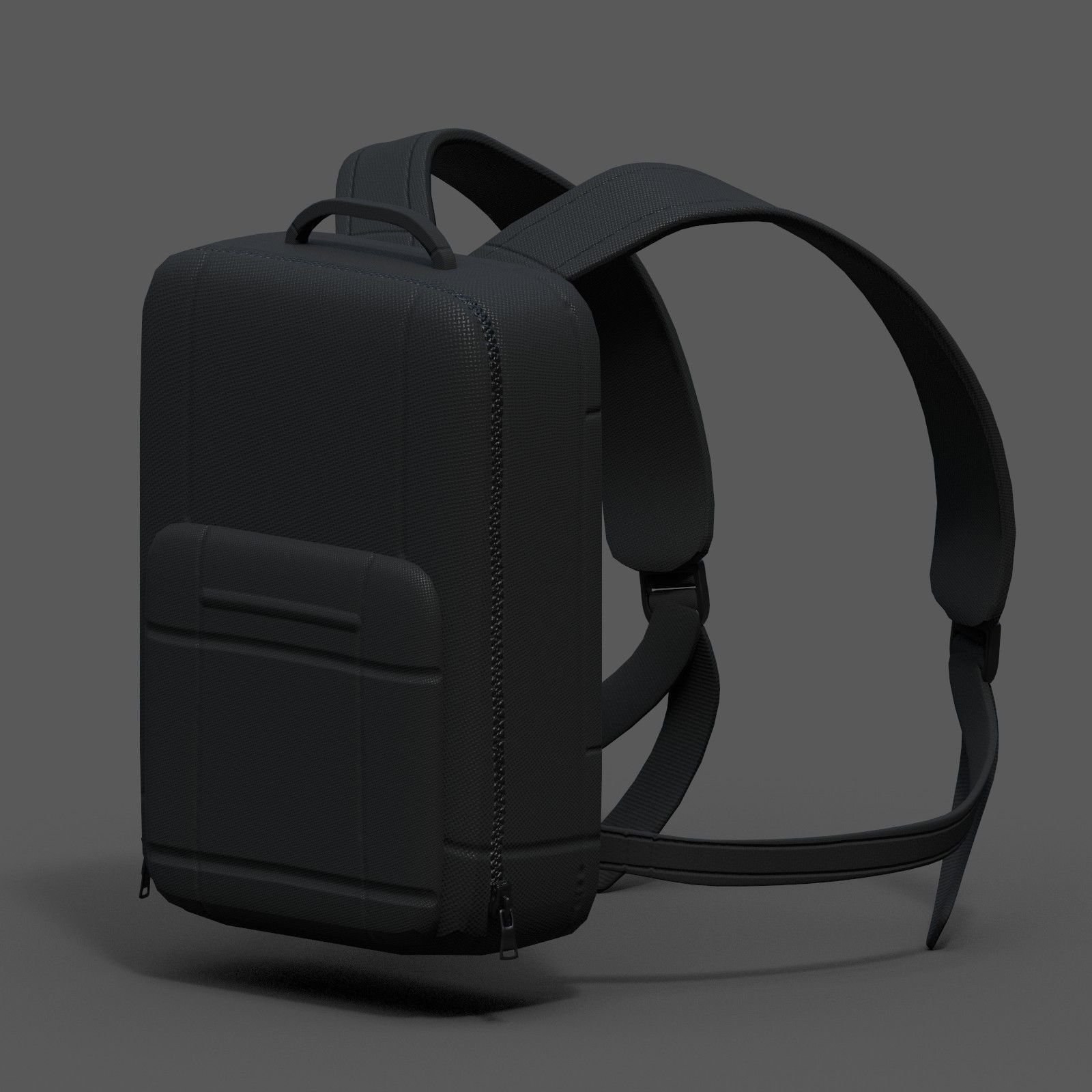 Backpack Camping Generic Black material Low-poly 3D model_4