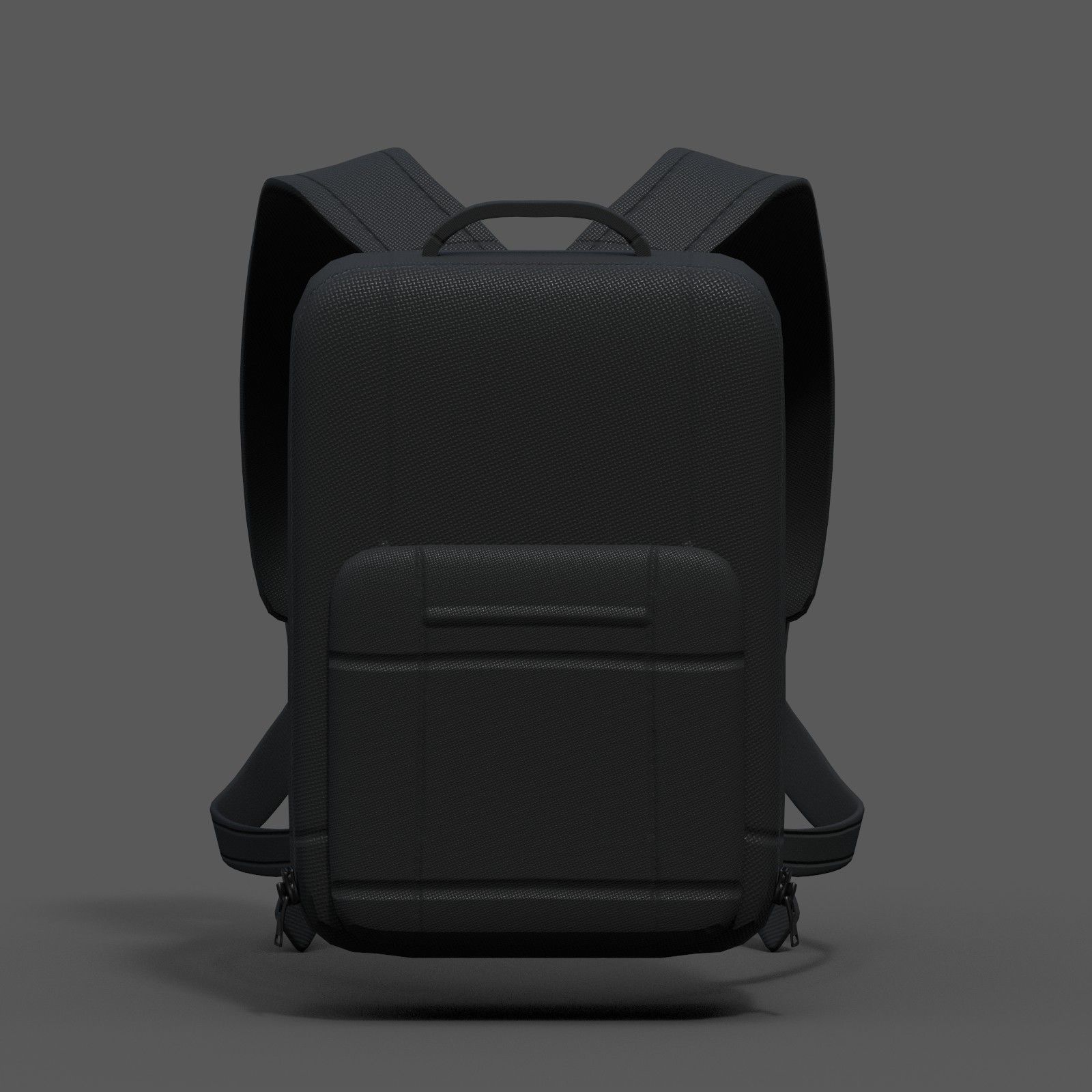Backpack Camping Generic Black material Low-poly 3D model_2