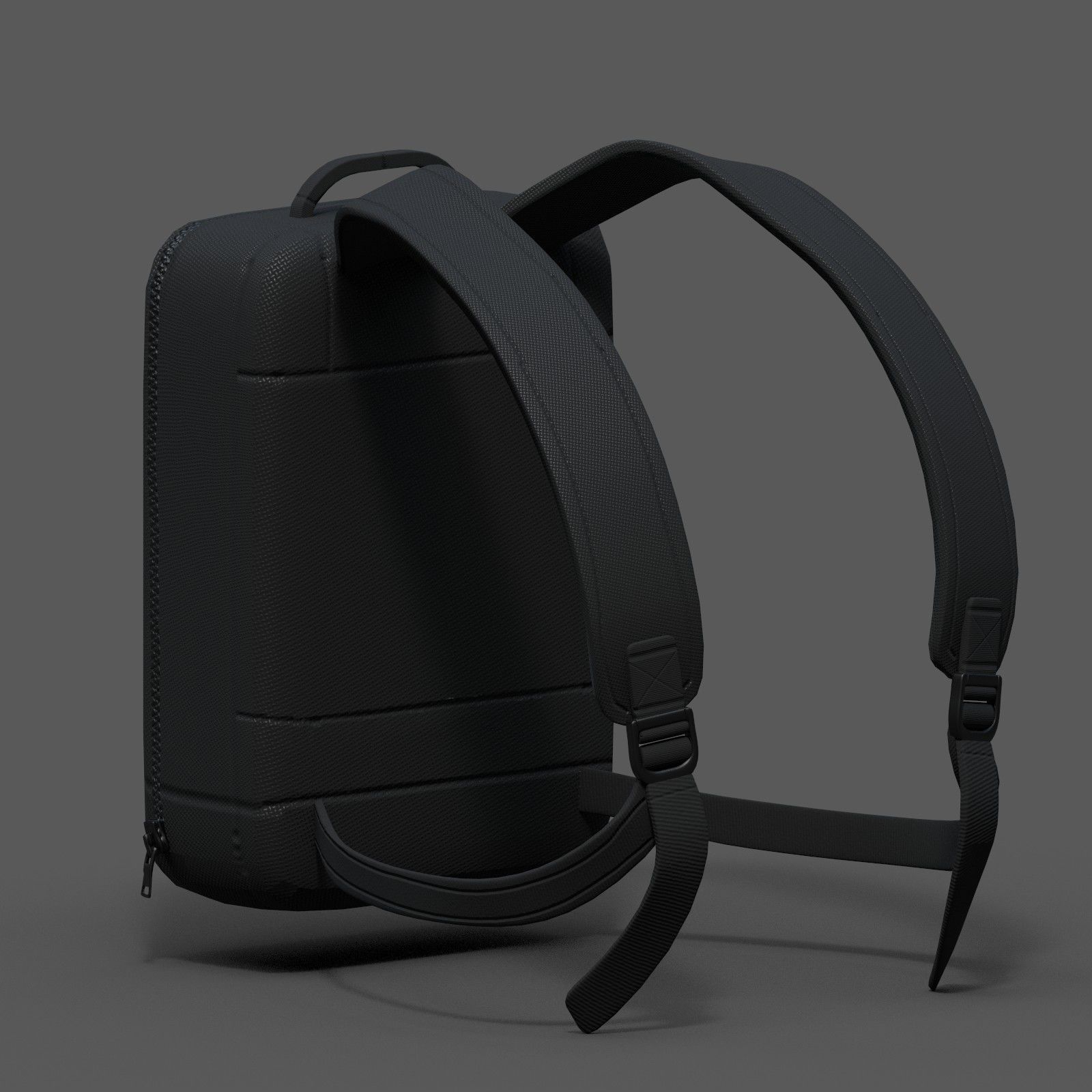Backpack Camping Generic Black material Low-poly 3D model_8