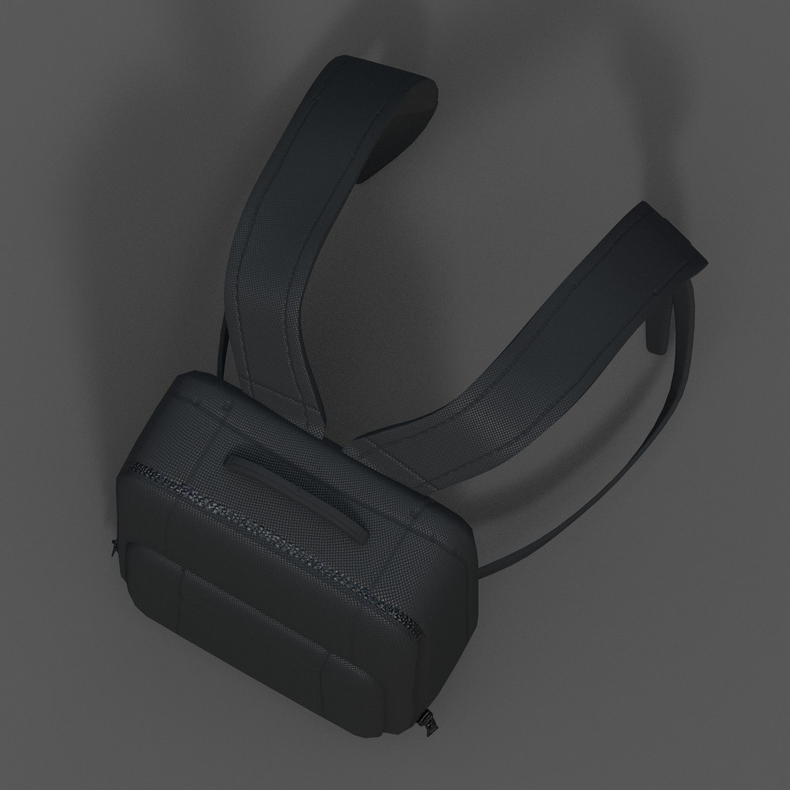 Backpack Camping Generic Black material Low-poly 3D model_11