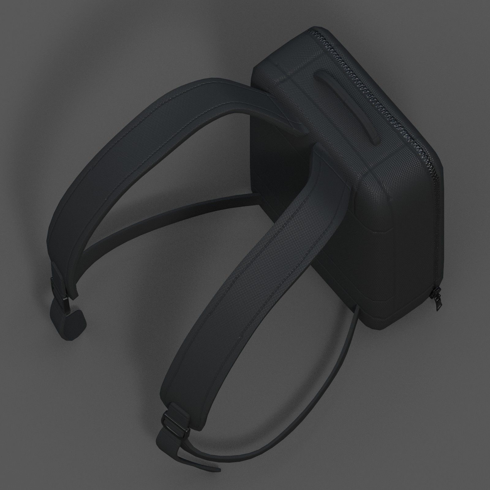 Backpack Camping Generic Black material Low-poly 3D model_9