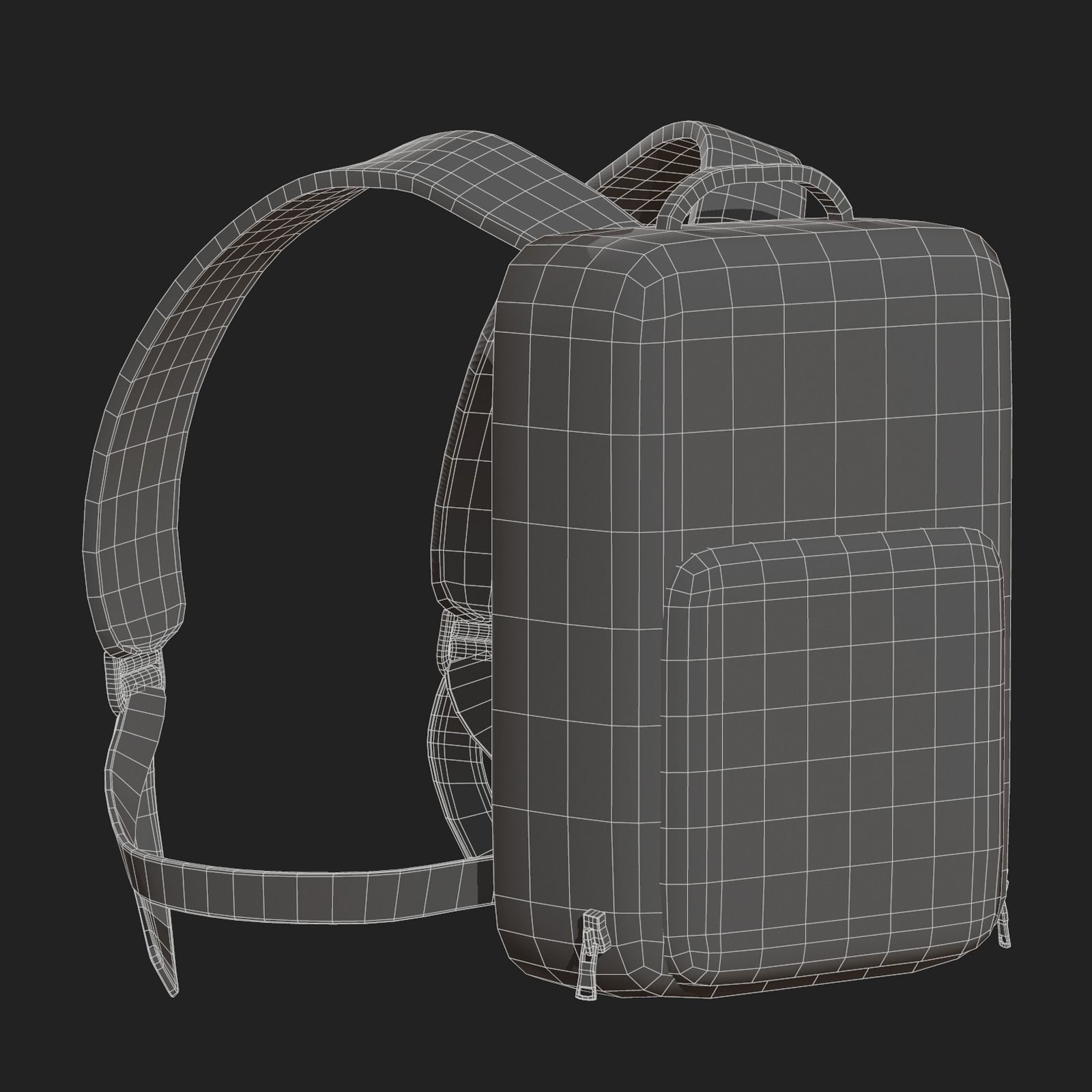 Backpack Camping Generic Black material Low-poly 3D model_12