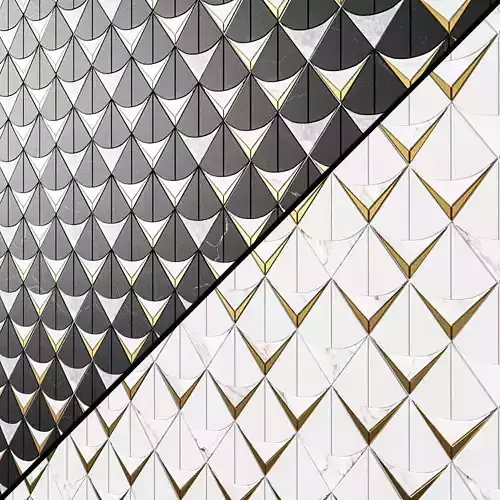 Regis Bianco Waterjet Mosaic Tile 3D model