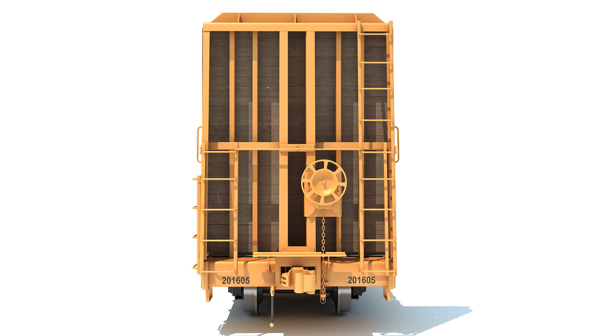 Bulkhead Flat Rail Car 3D model_4