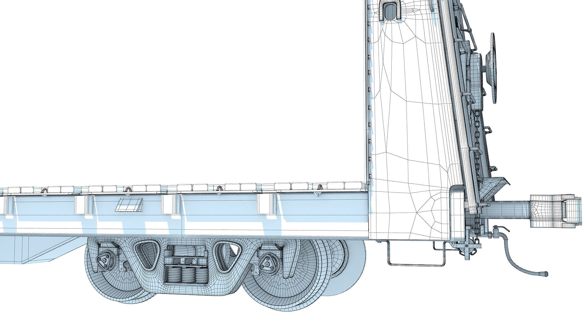 Bulkhead Flat Rail Car 3D model_15