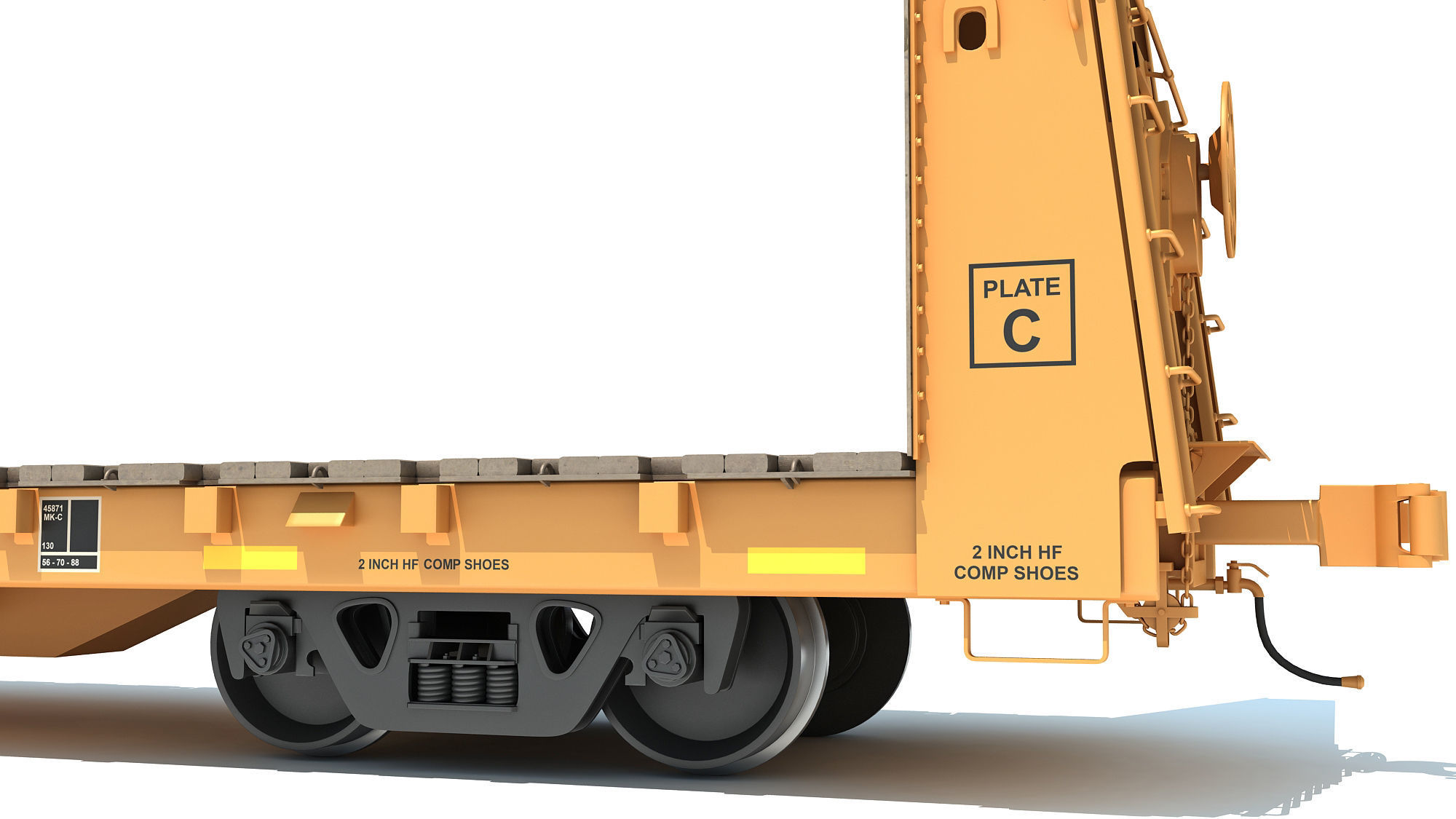 Bulkhead Flat Rail Car 3D model_8